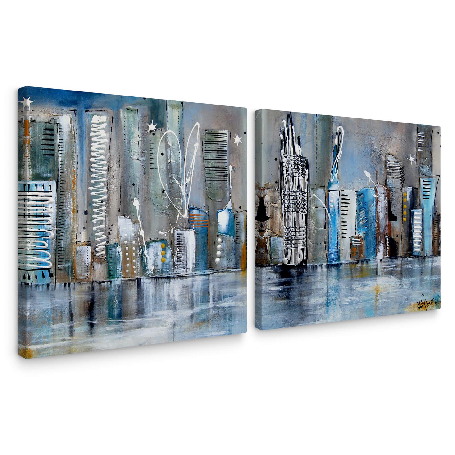 Tableau sur toile Fedrau - Skyline (2 parties)