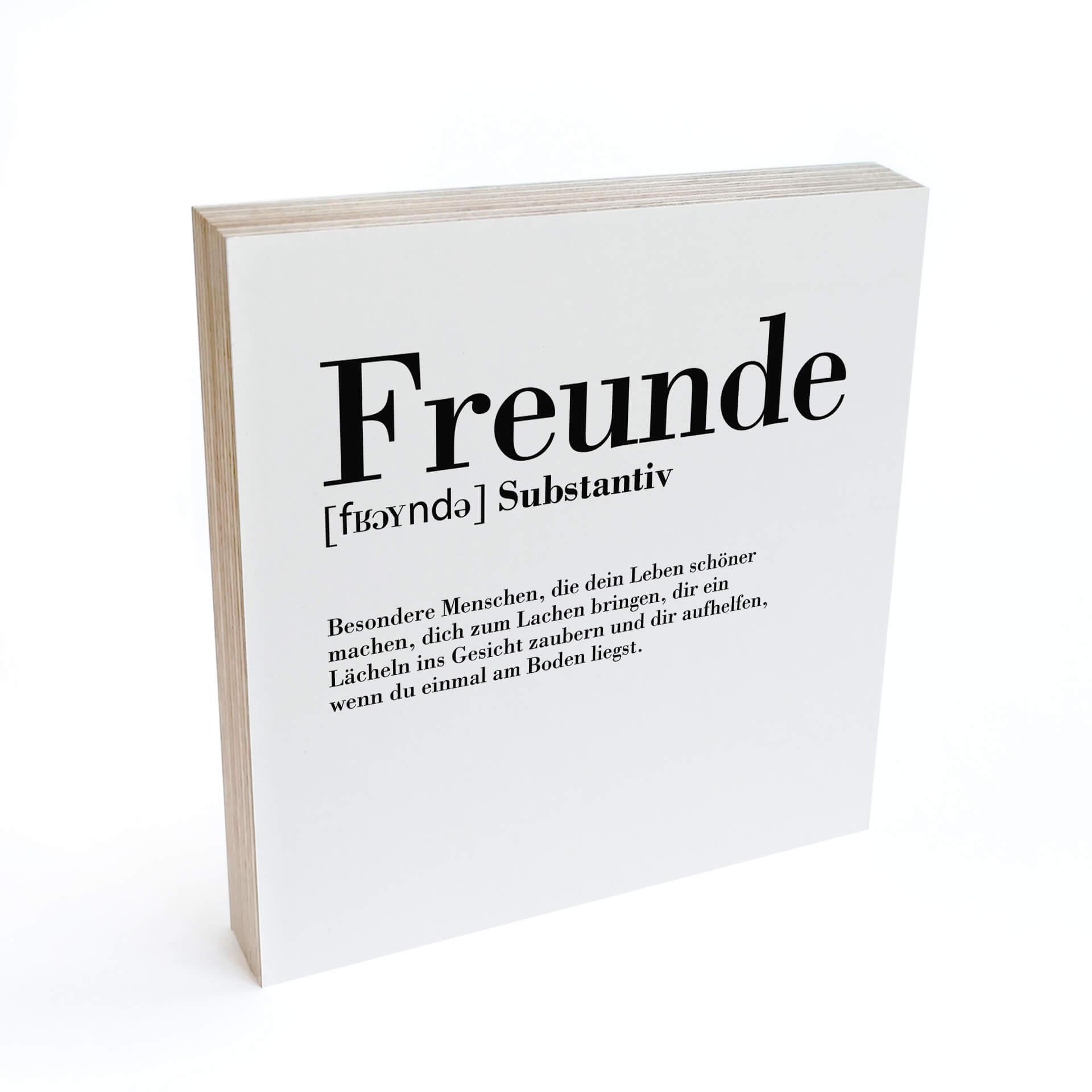 Holzbild zum Hinstellen - Grammatik - Freunde - 15x15 cm