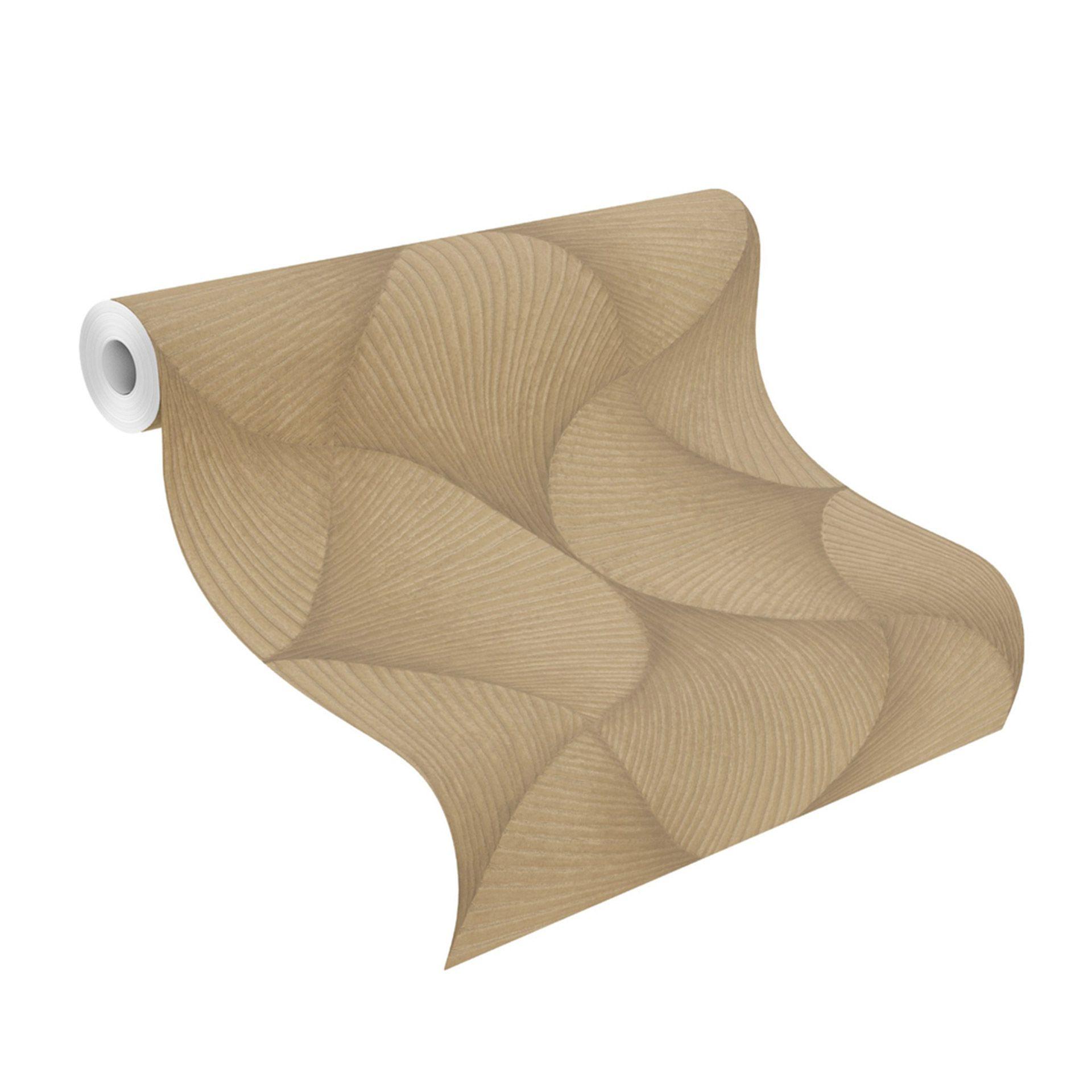 metallic tapet, non-woven tapet Sky Lounge guld 10.00x1.06 m