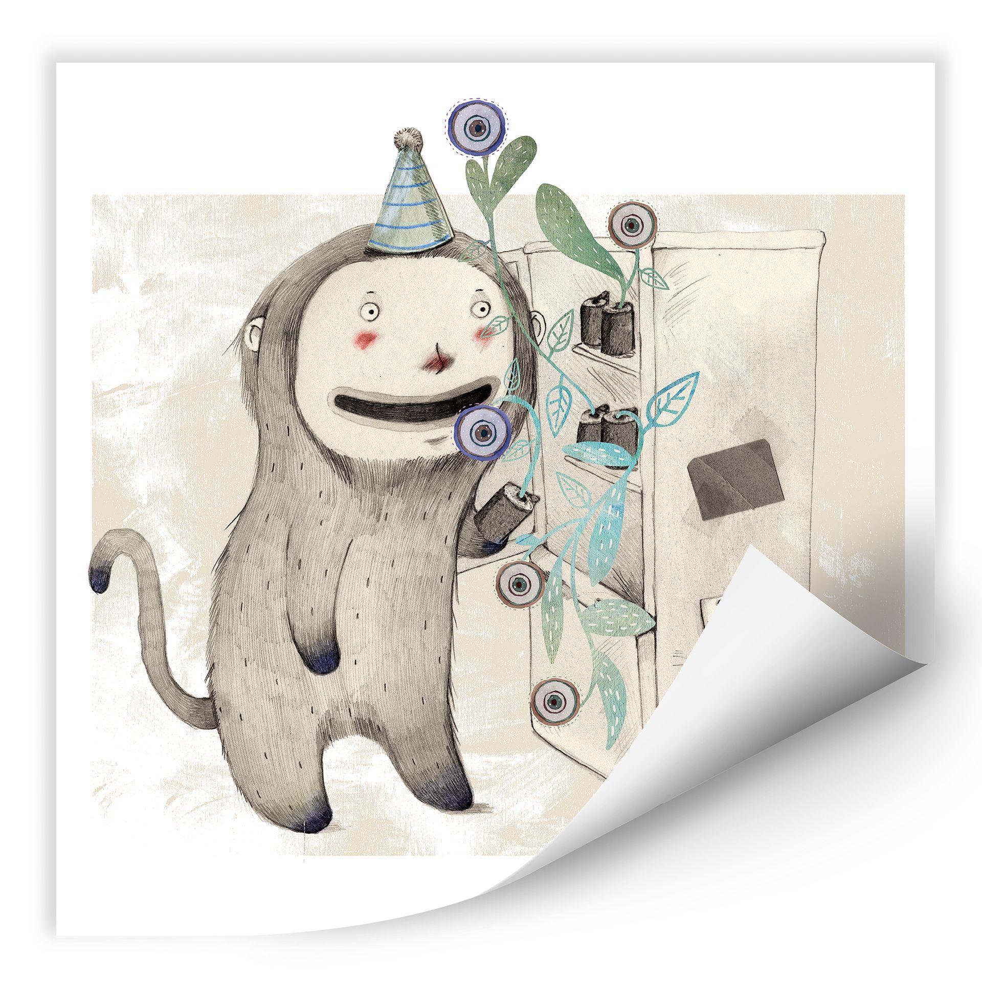 Zelfklevende Poster - Surprise in the Fridge