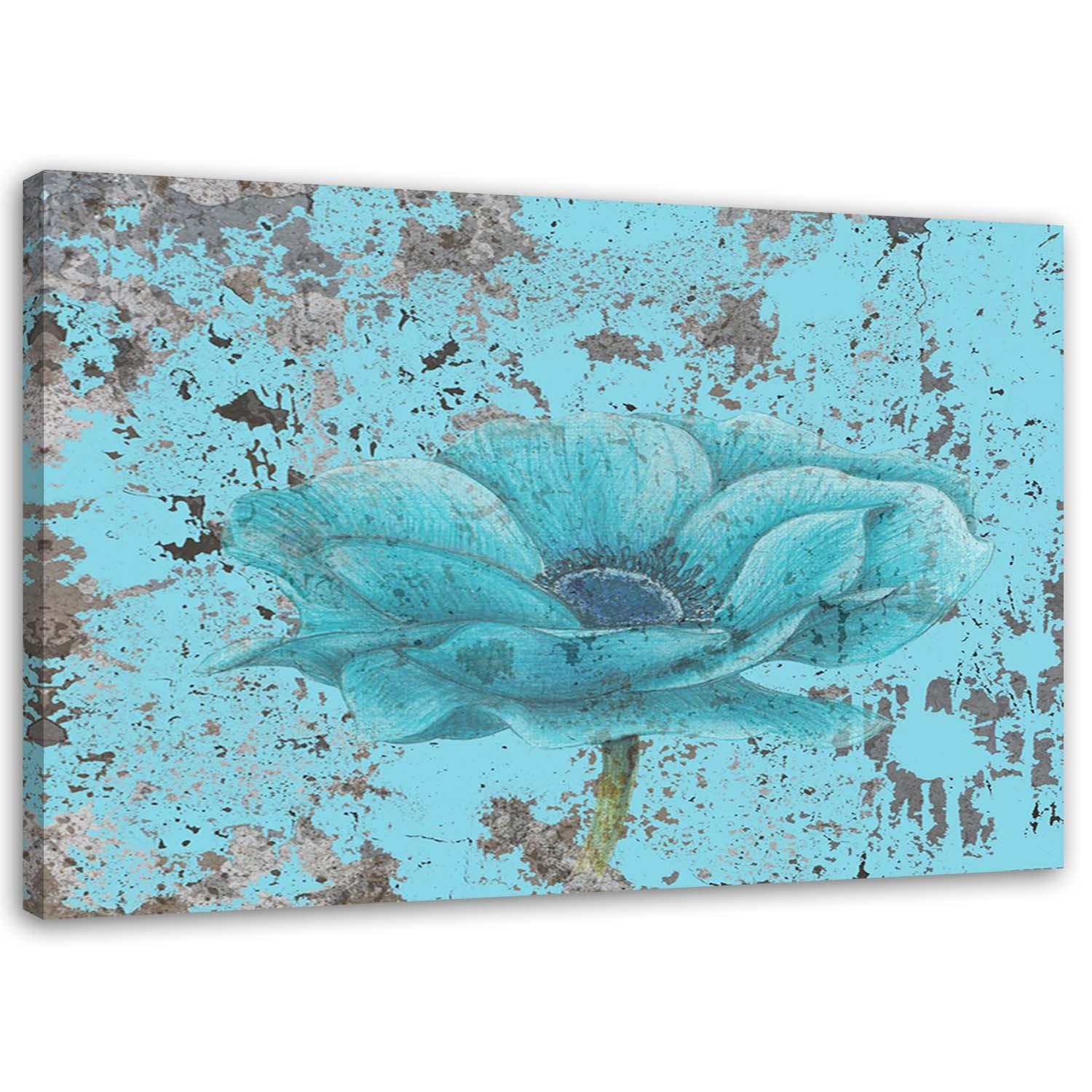 Canvasbillede, Retro havblomst