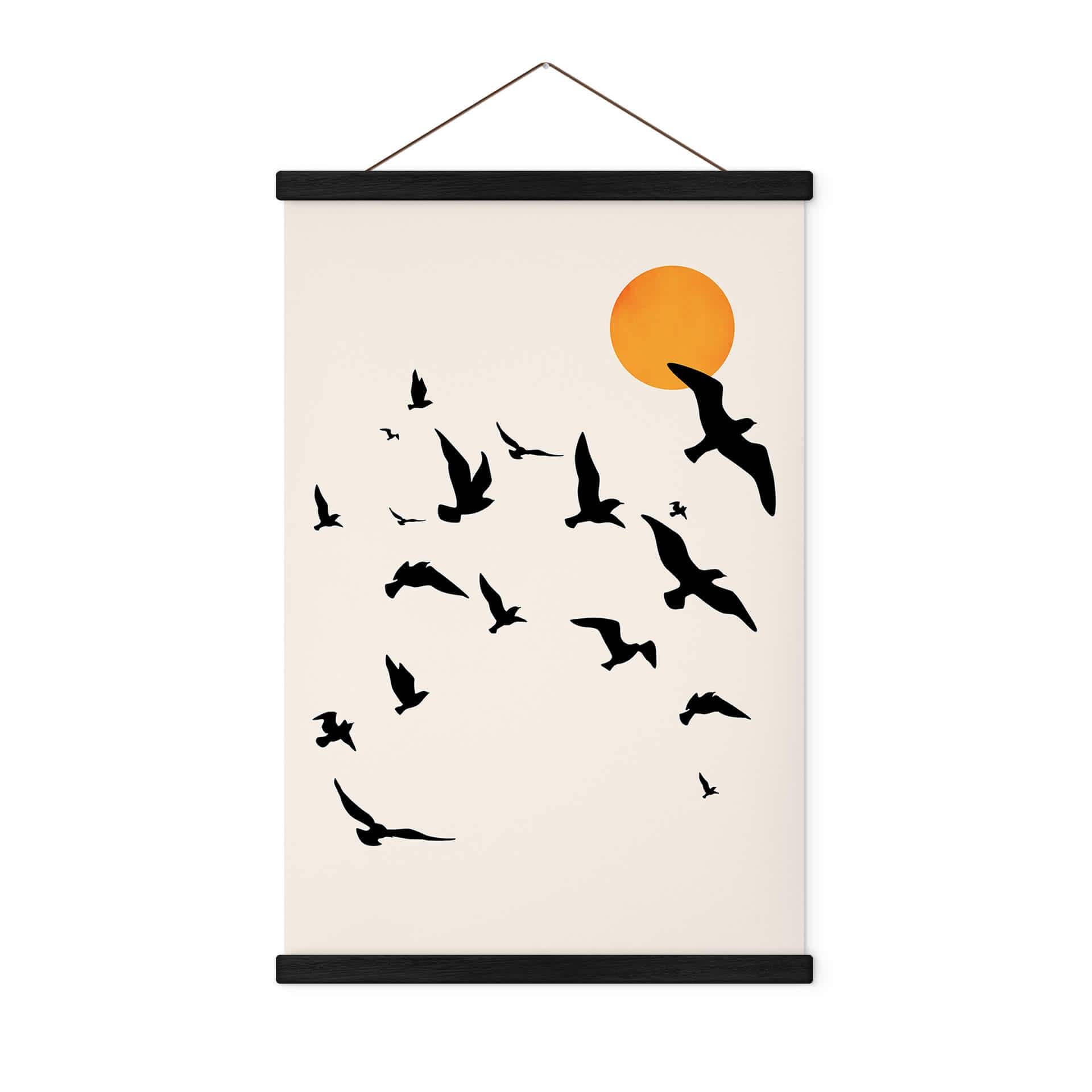 Póster de tela Aves migratorias camino del sur - Kubistika