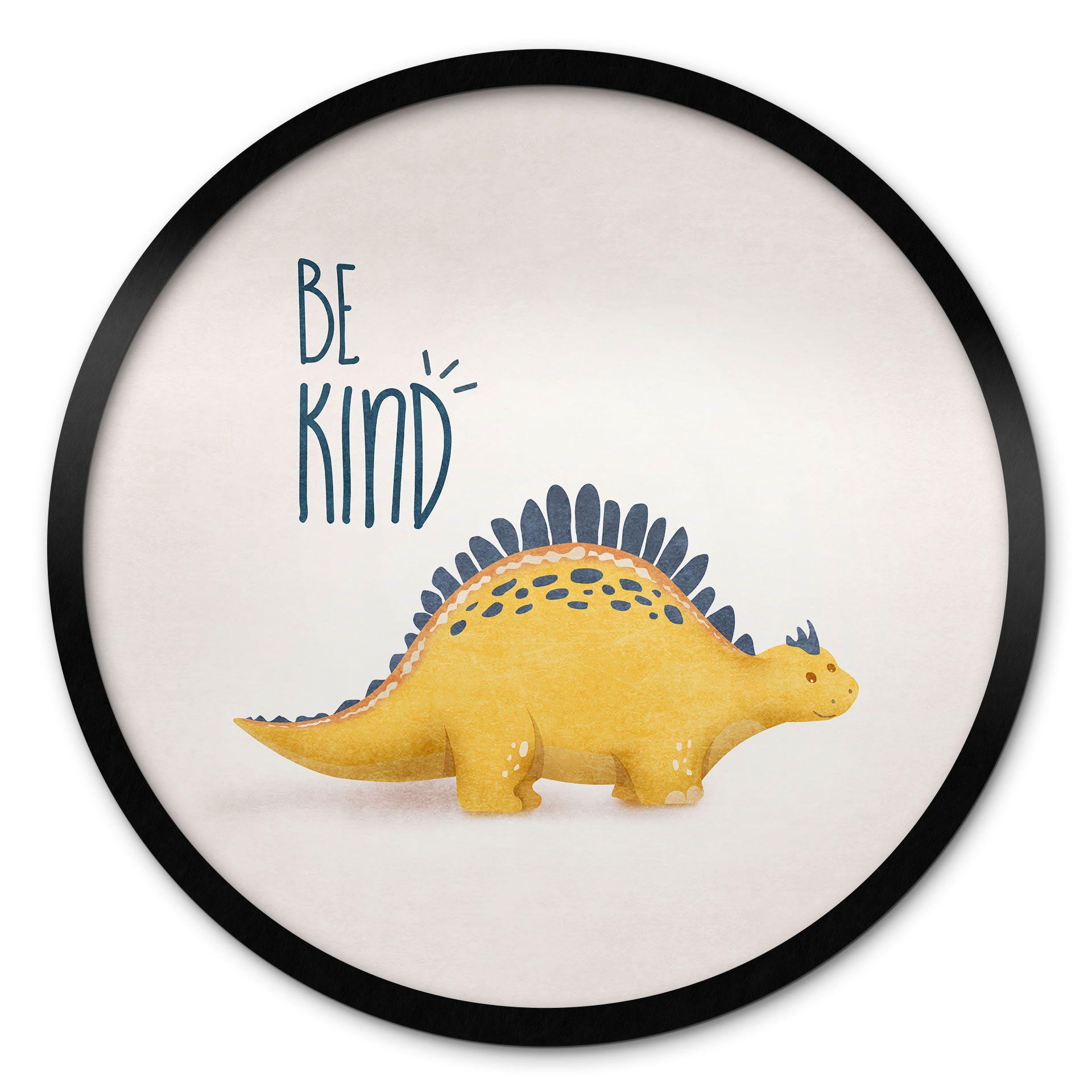 Póster Dino Be Kind - Estegosaurio - Tunaboylu - Redondo