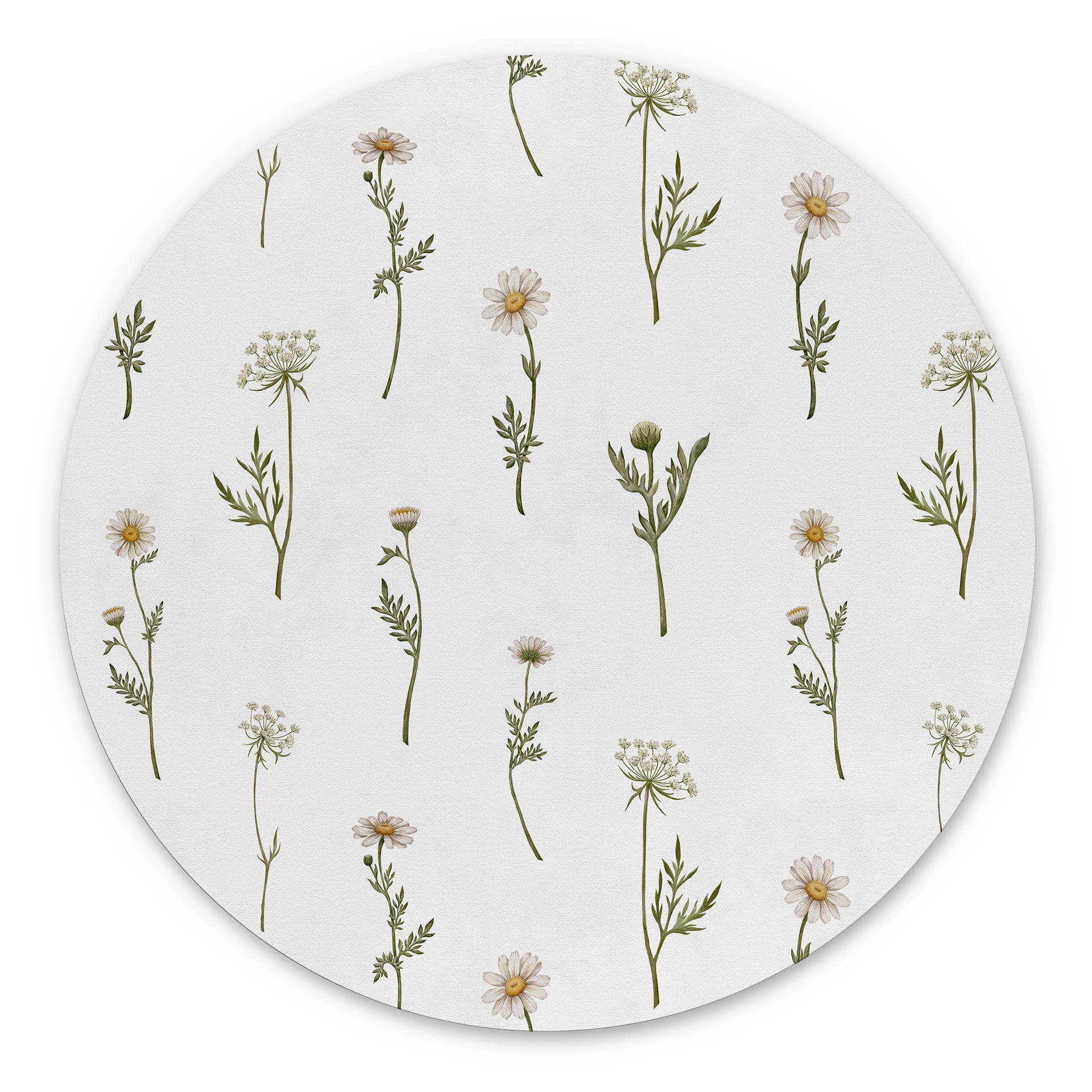 Meadow Romance med markblomster - Kikki Belle - Rund – print på aluminium