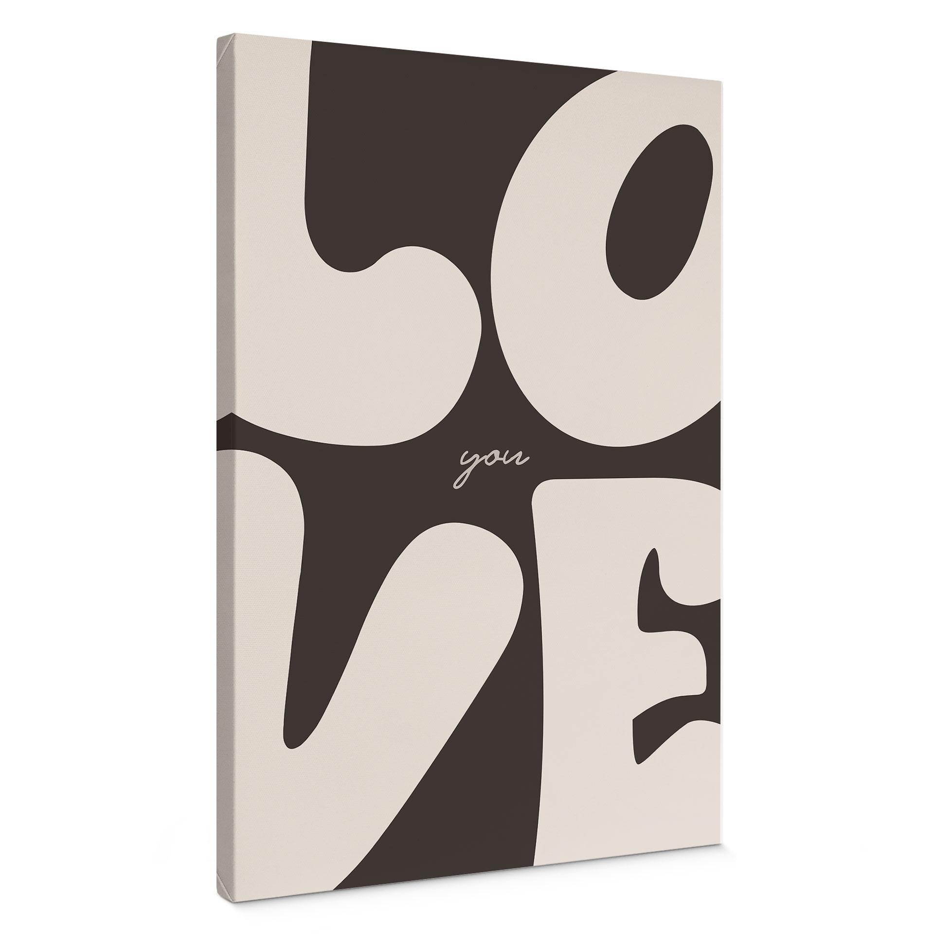 Lienzo Love you Retro Letters