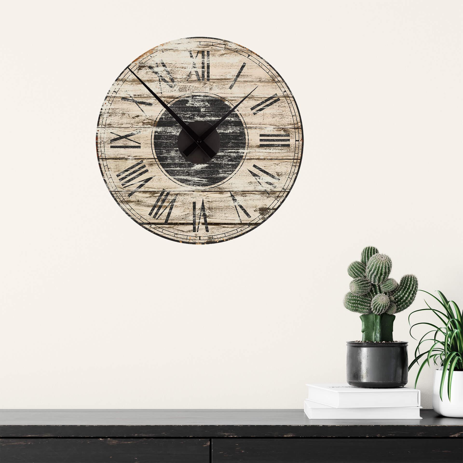 Wandtattoo Vintage 01 + Wanduhr (44x44 cm)
