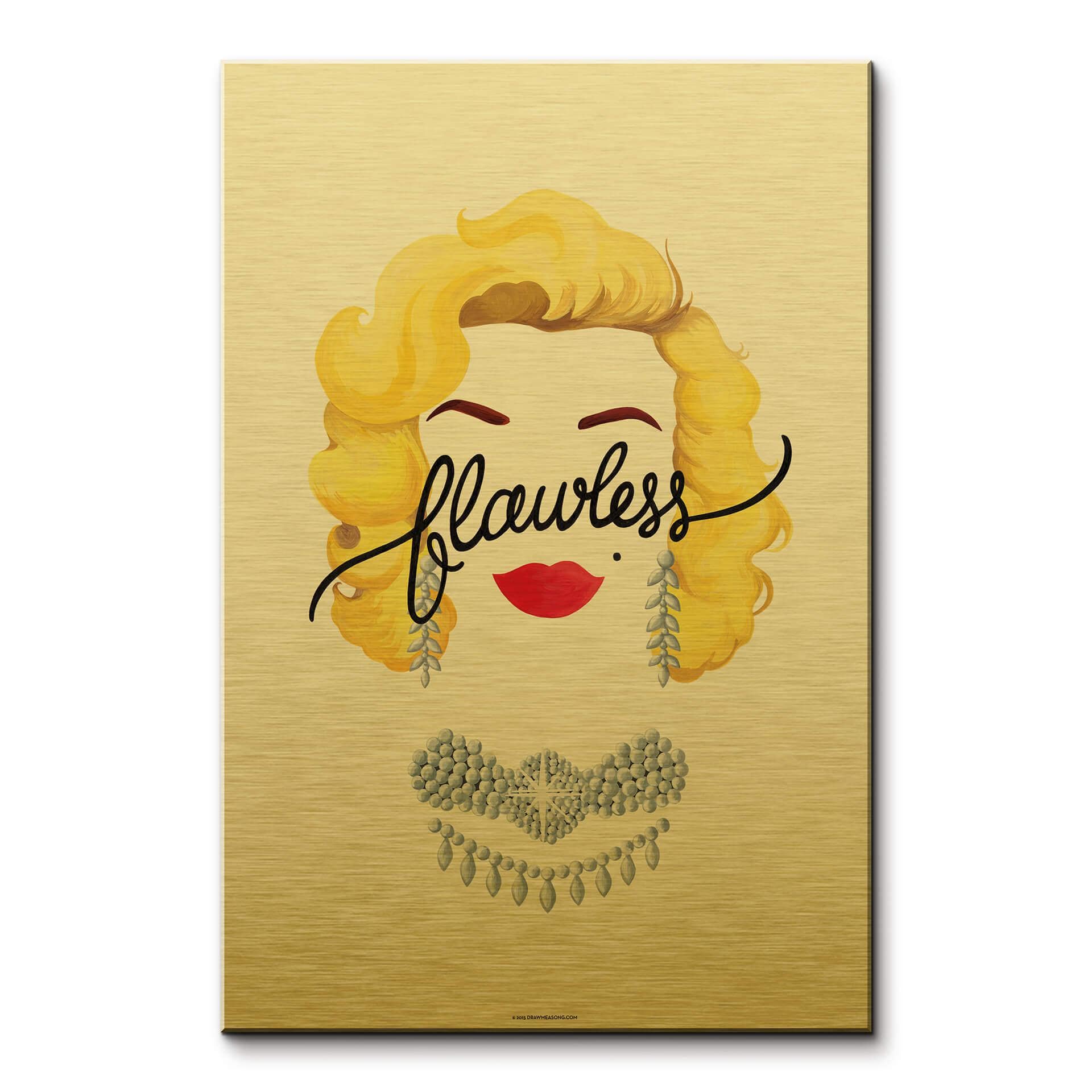 Tableau sur alu-Dibond effet doré Tohmé - Flawless Marilyn