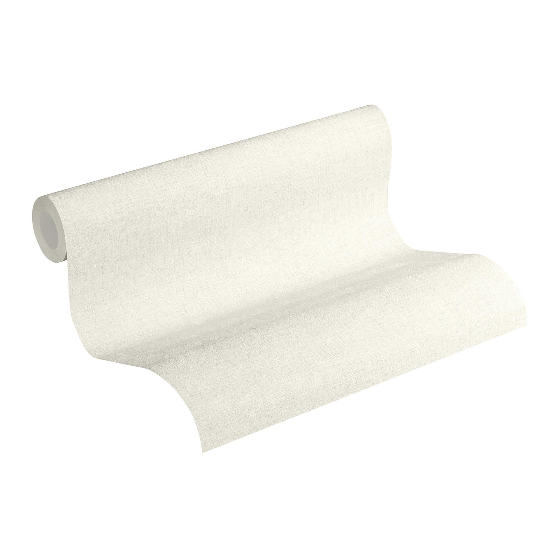 Papel pintado tejido-no tejido de Livingwall Nuevo papel pintado de pared liso crema, blanco