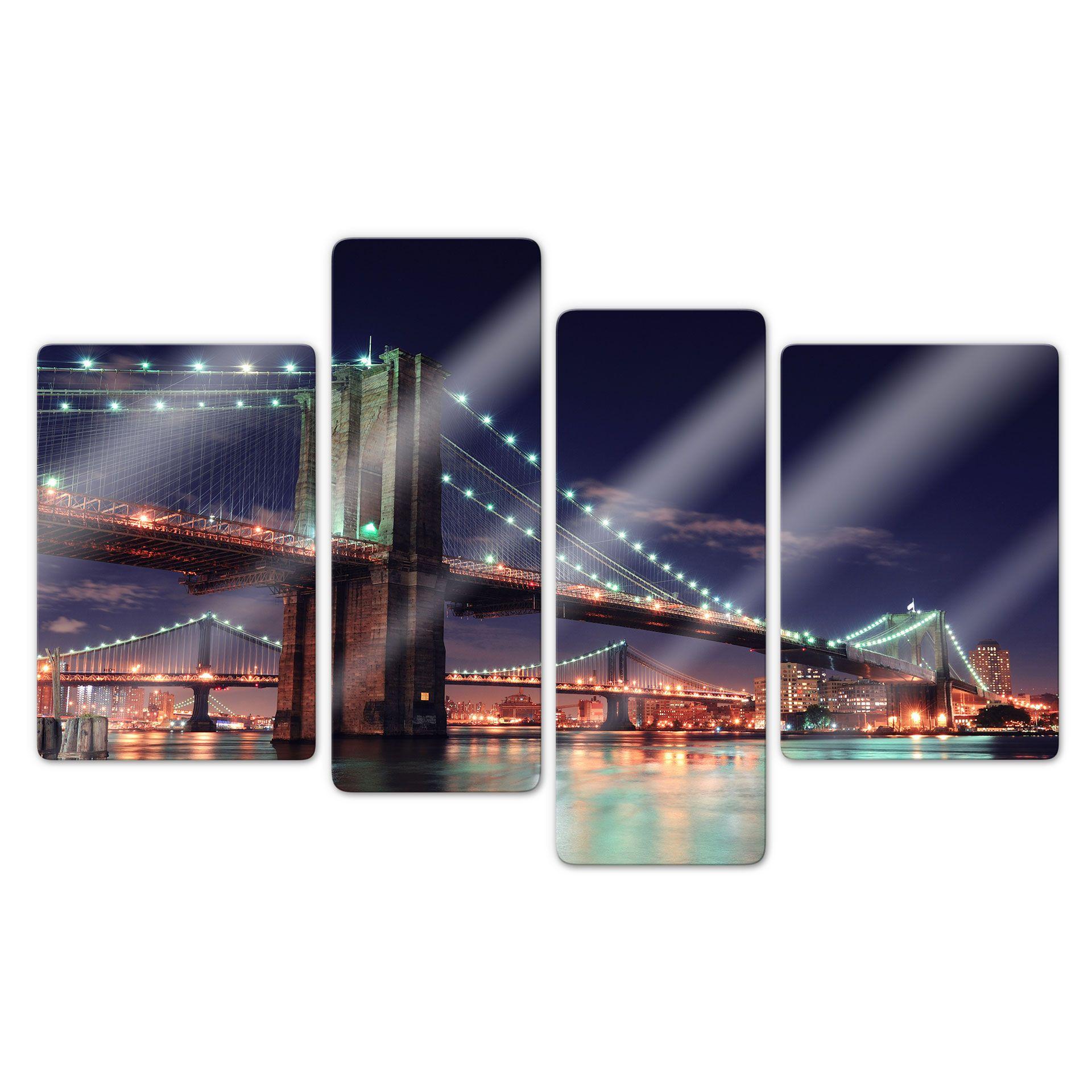 Glasbillede - Manhattan Bridge Night 2 (4 dele)