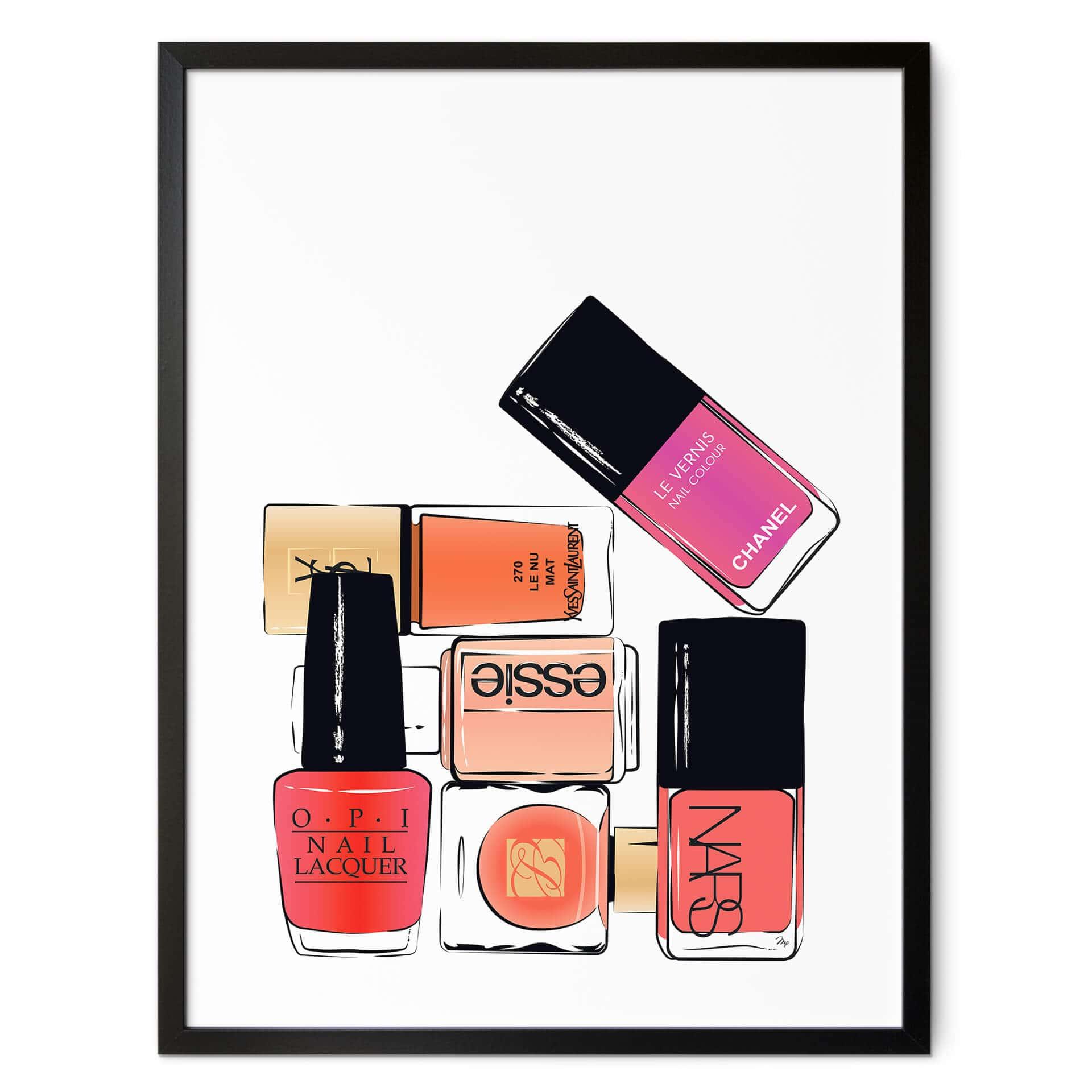Póster Martina - Esmaltes de uñas en rosa