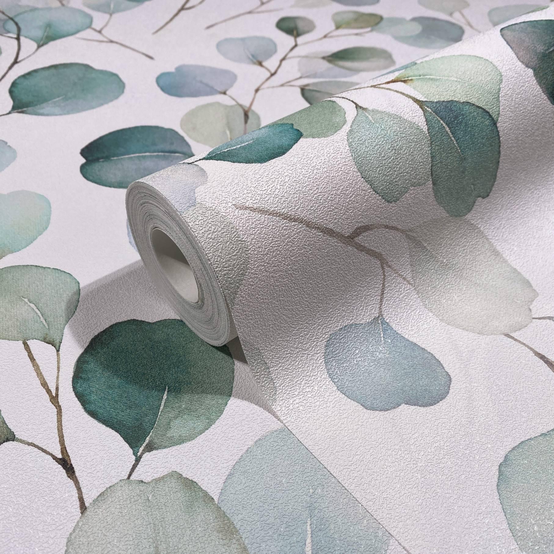 Blomstertapet fleece Spirit of Jungle hvid, grøn
