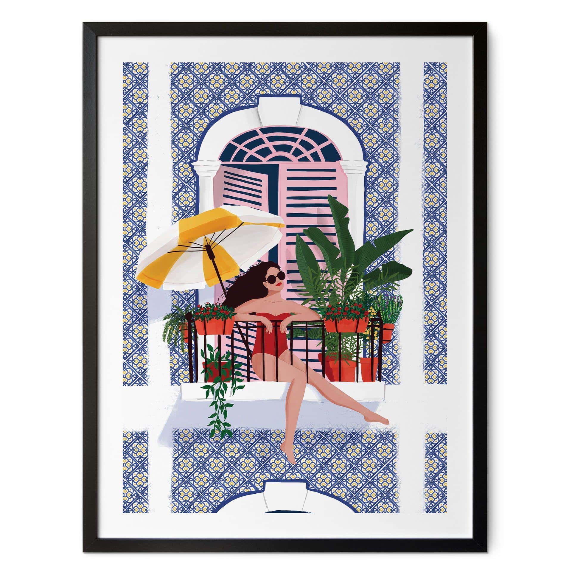 Póster Vacaciones en el balcón - Tomljanovic