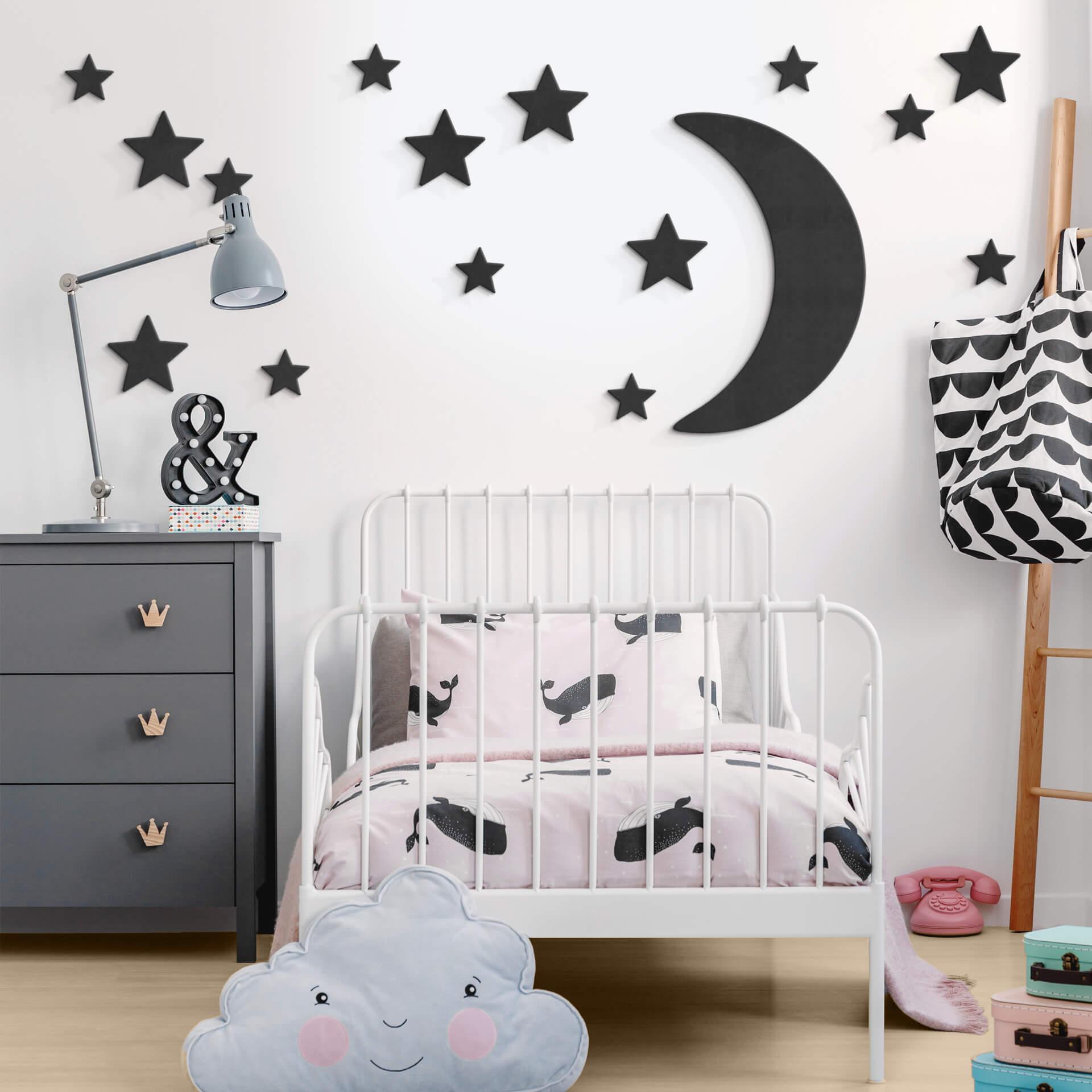 MDF - Decoración en madera - Luna y estrellas