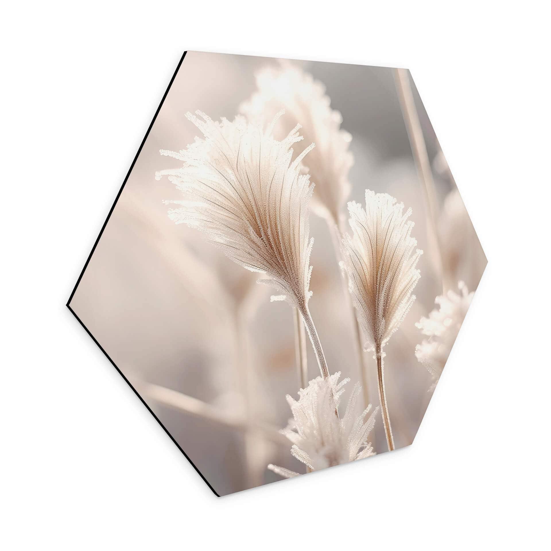 Hexagon Dibond Treechild - Pastelfarvede græsser