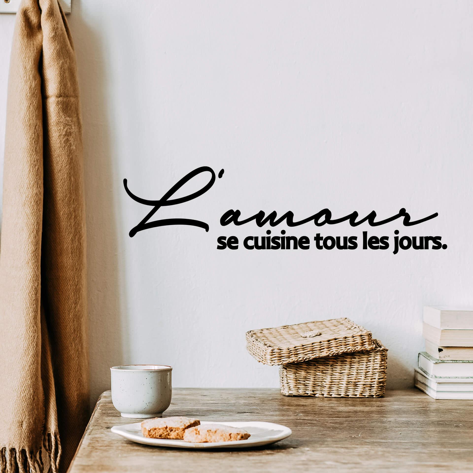Sticker mural L'amour se cuisine tous les jours