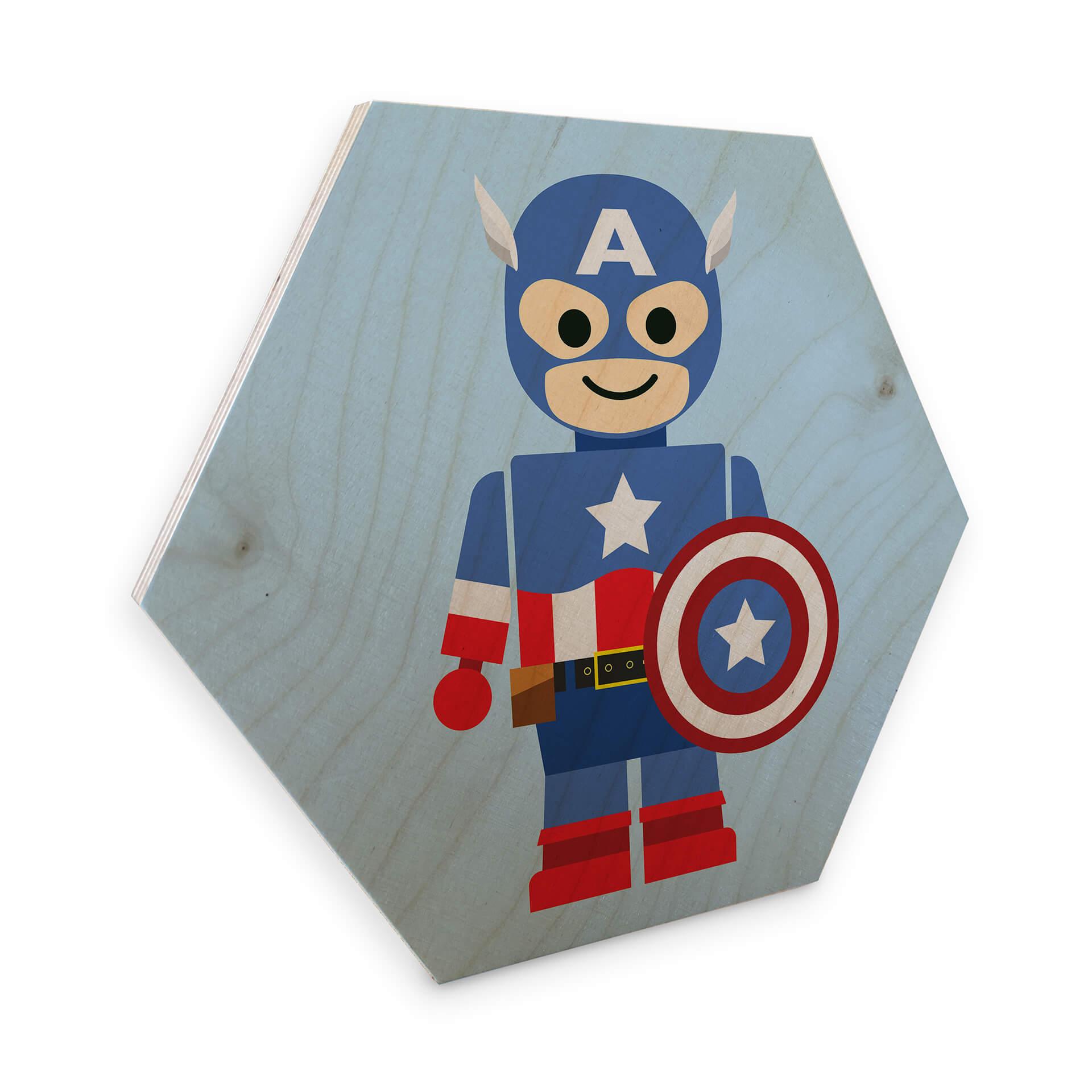 Hexagon - Birketræ - Gomes - Captain America legetøj