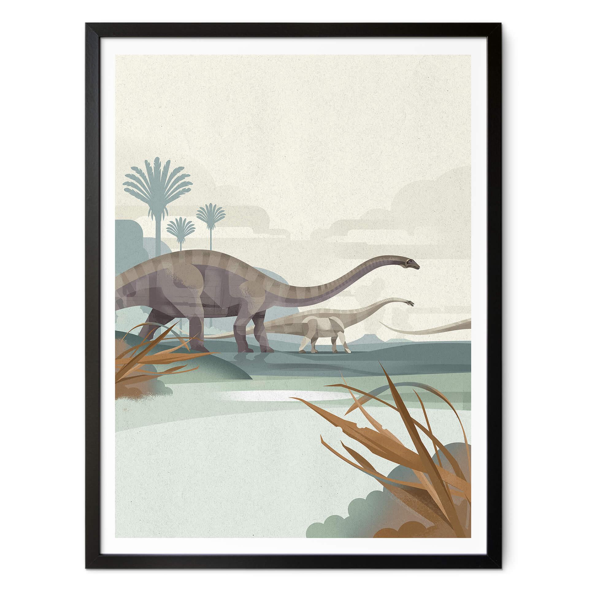 Póster Marrón - Diplodocus