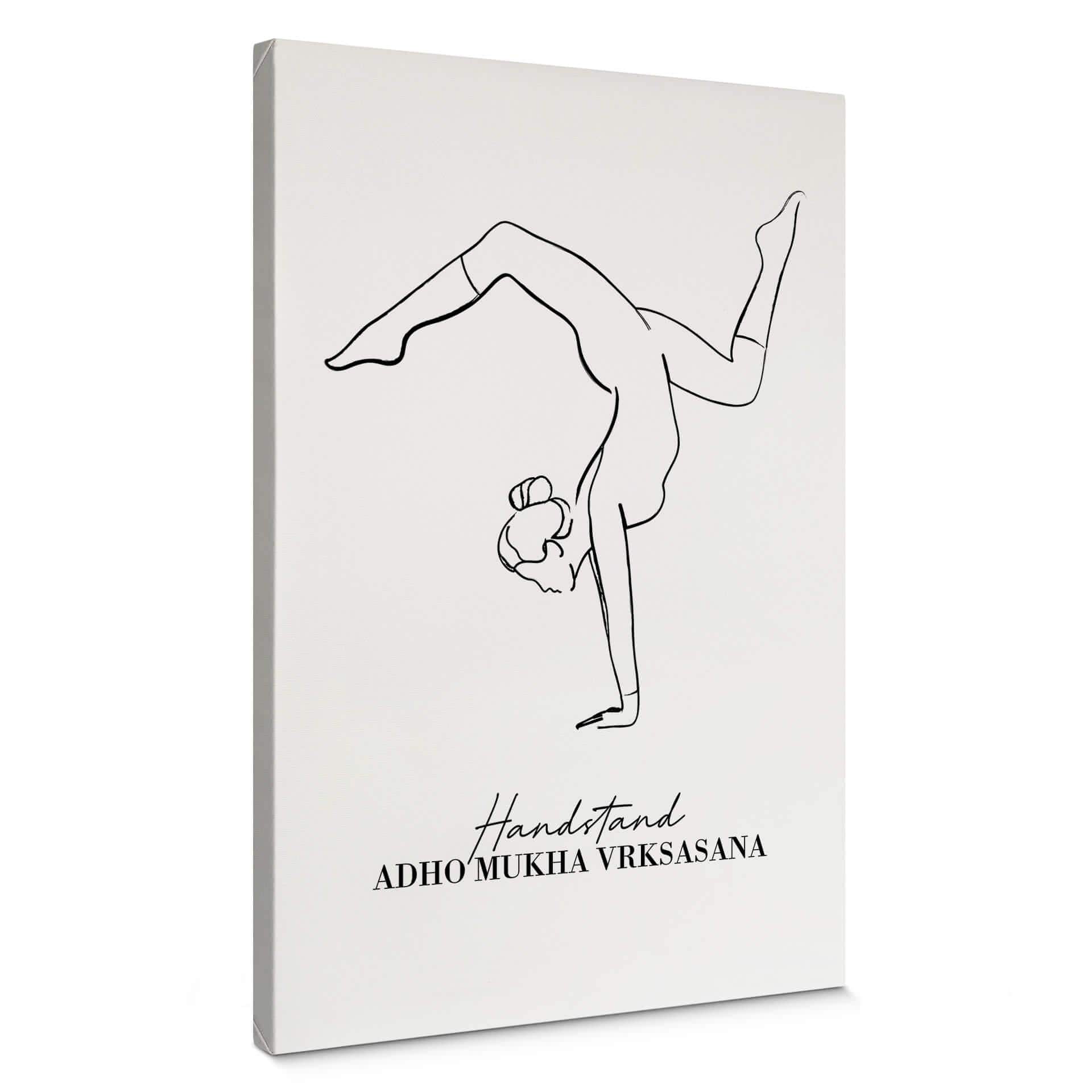 Tableau sur toile Yoga - Posture sur les mains - Line Art