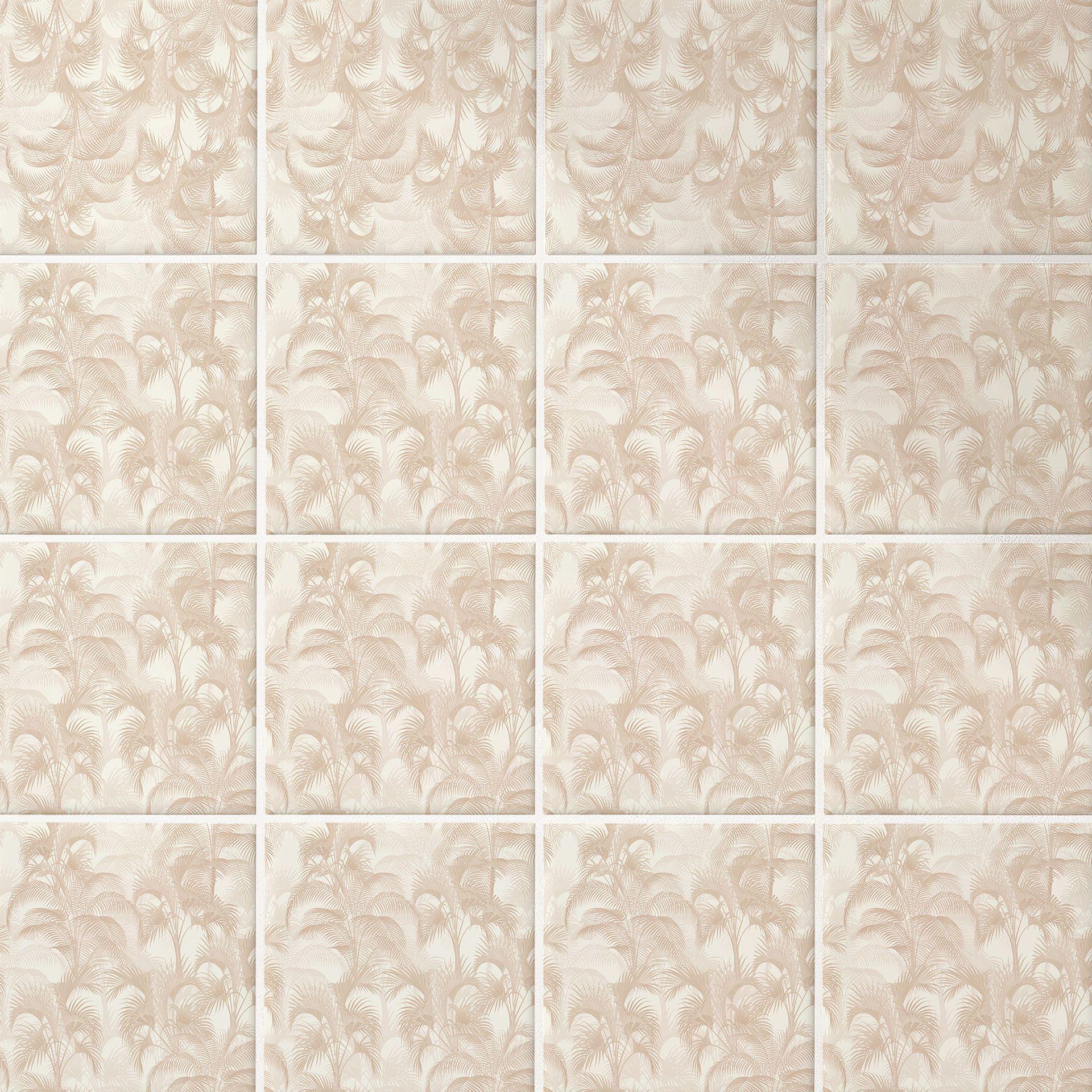 Flise klistermærker Palmer i junglen Beige - Bloomery Decor - Sæt med 12 stk