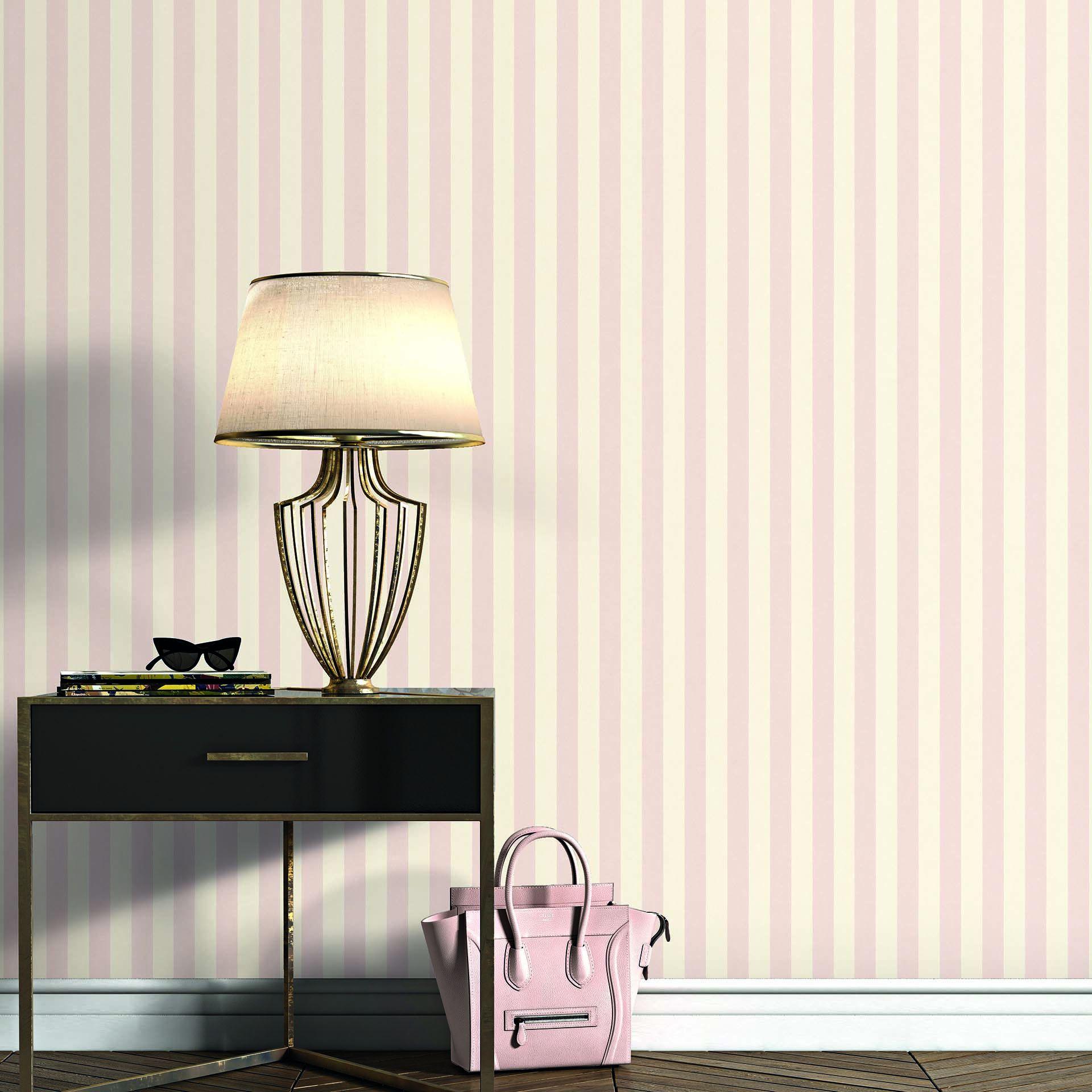 Tapet med striber Erismann Versailles beige, pink