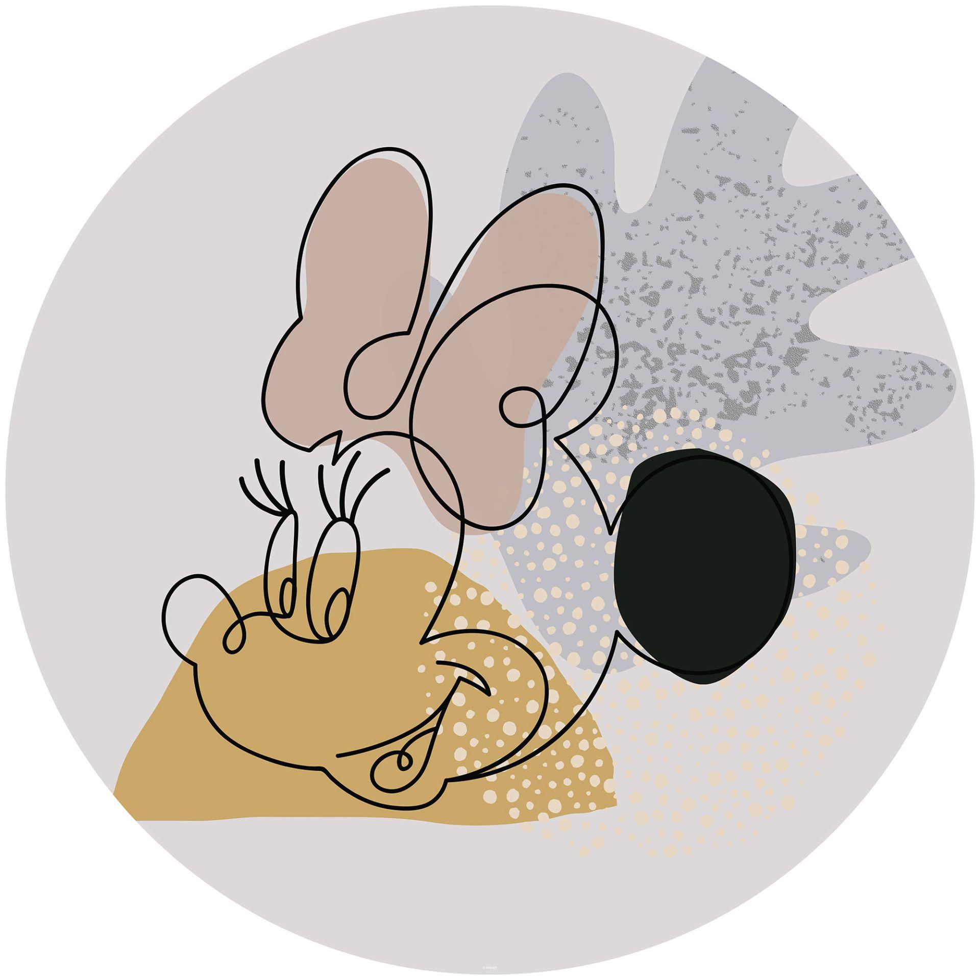 Selvklæbende tapet - Minnie Line Art - 125 x 125 cm