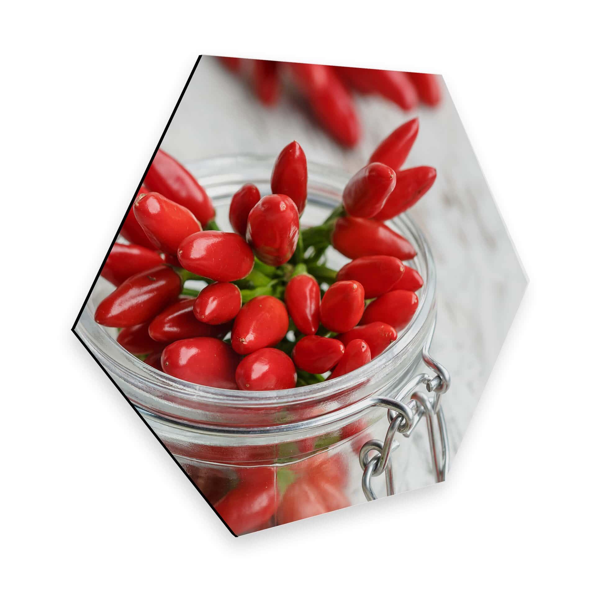 Hexagon Alu-Dibond - Hot Chili