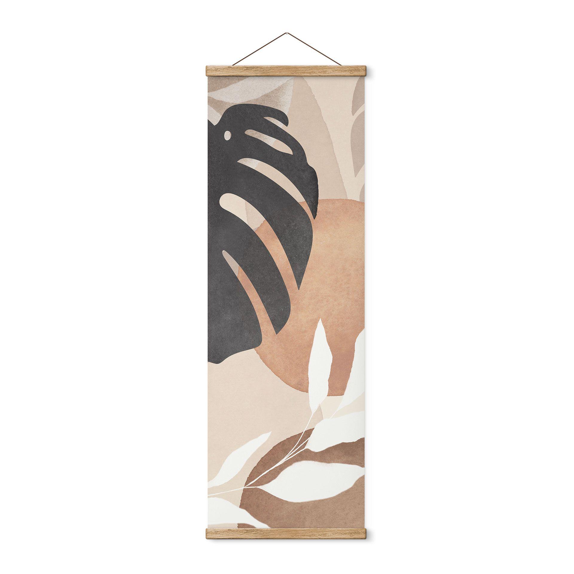 Tekstil plakat Boho Monstera plante i naturlige farver - Melloi Art Prints - Panorama