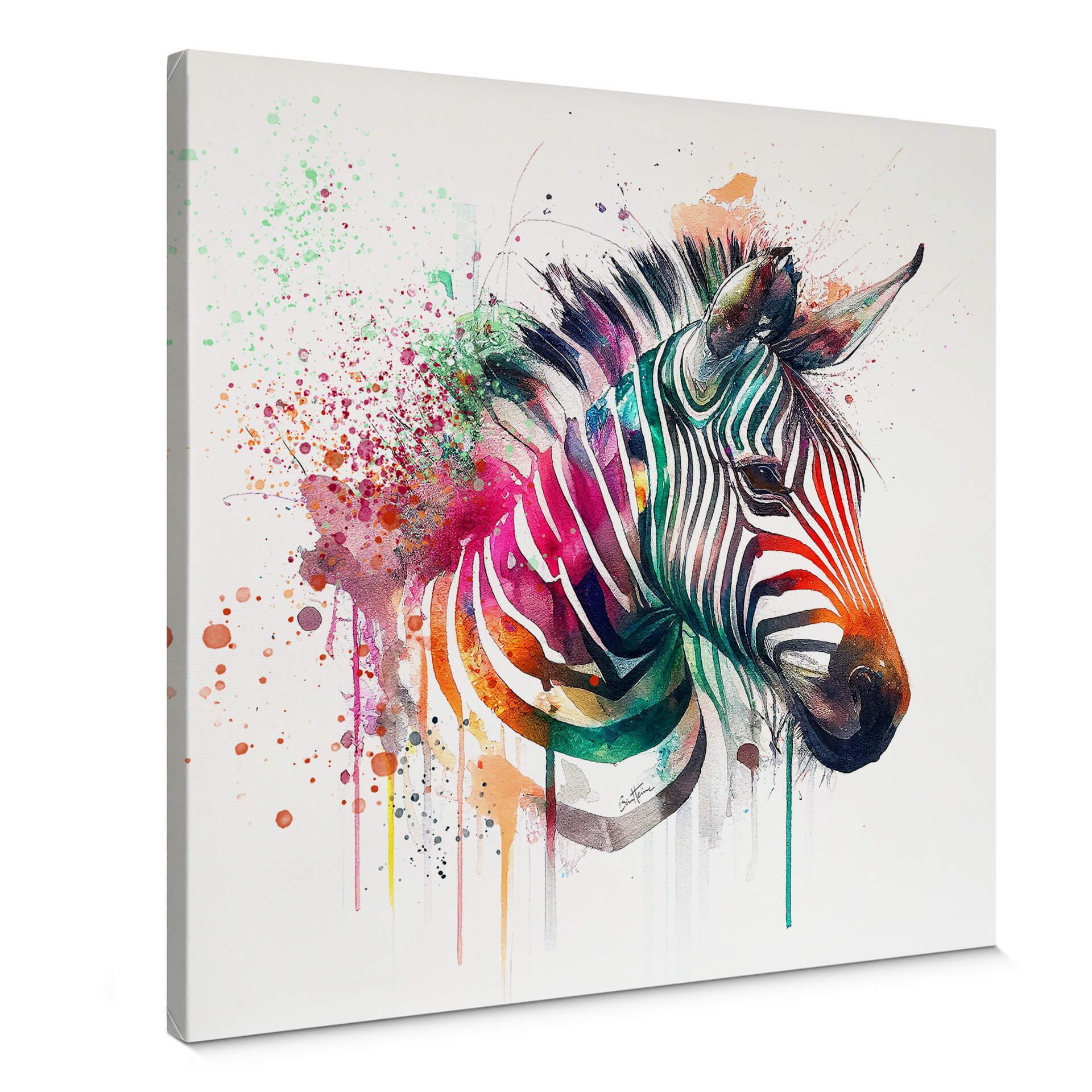 Lærredsprint - Heine - Rainbow Zebra