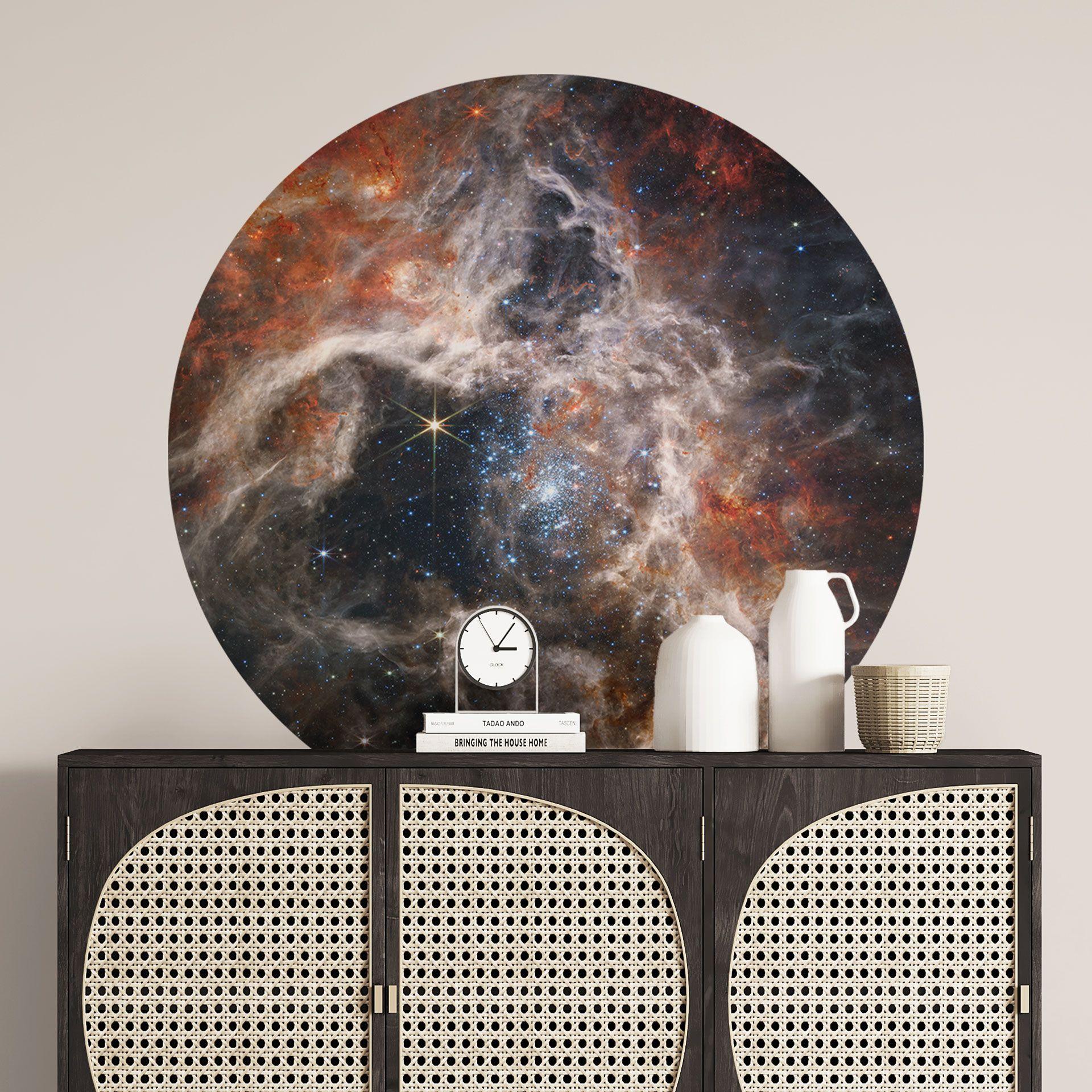 Vinilo decorativo de pared Telescopio James Webb - Nebulosa de la Tarántula - Redondo