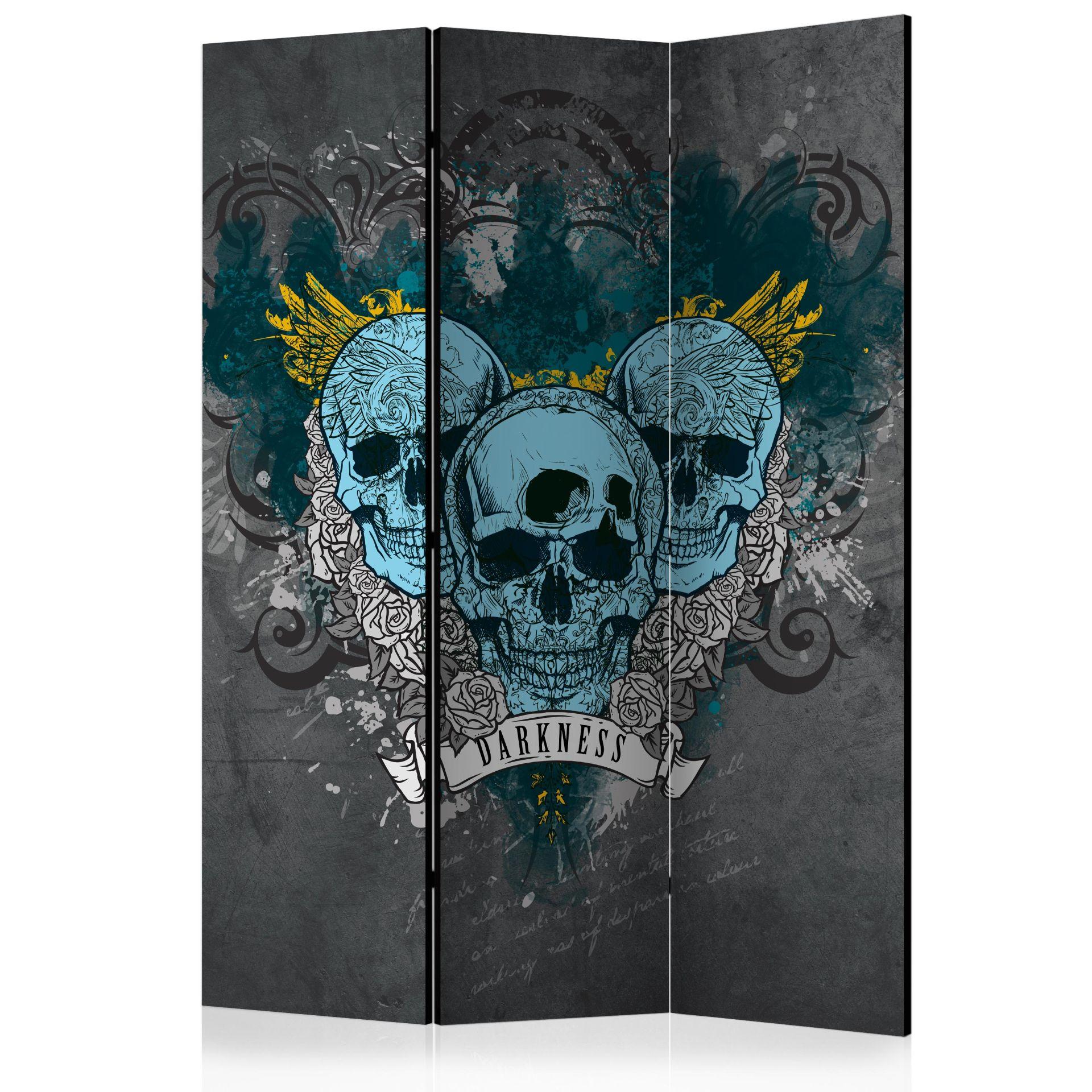 Screen room divider - Darkness I, 3-delt