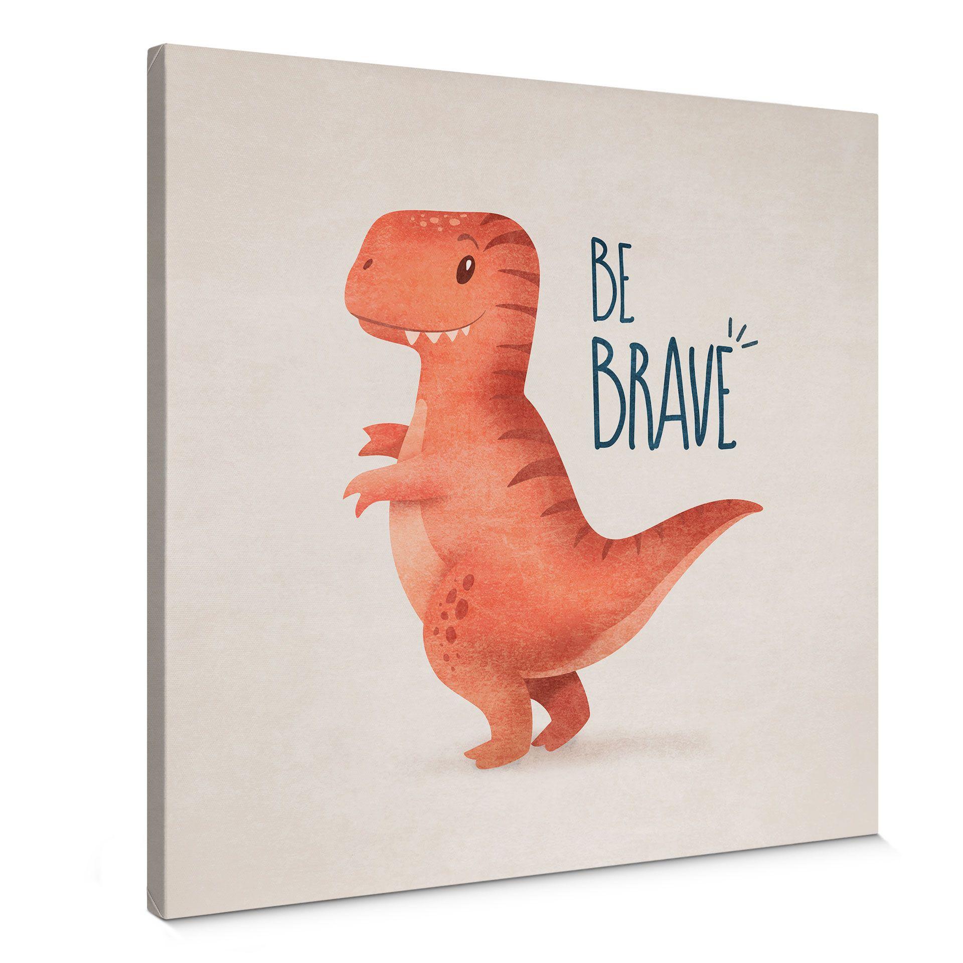 Lærredsprint - Dino Be Brave - T-Rex - Tunaboylu