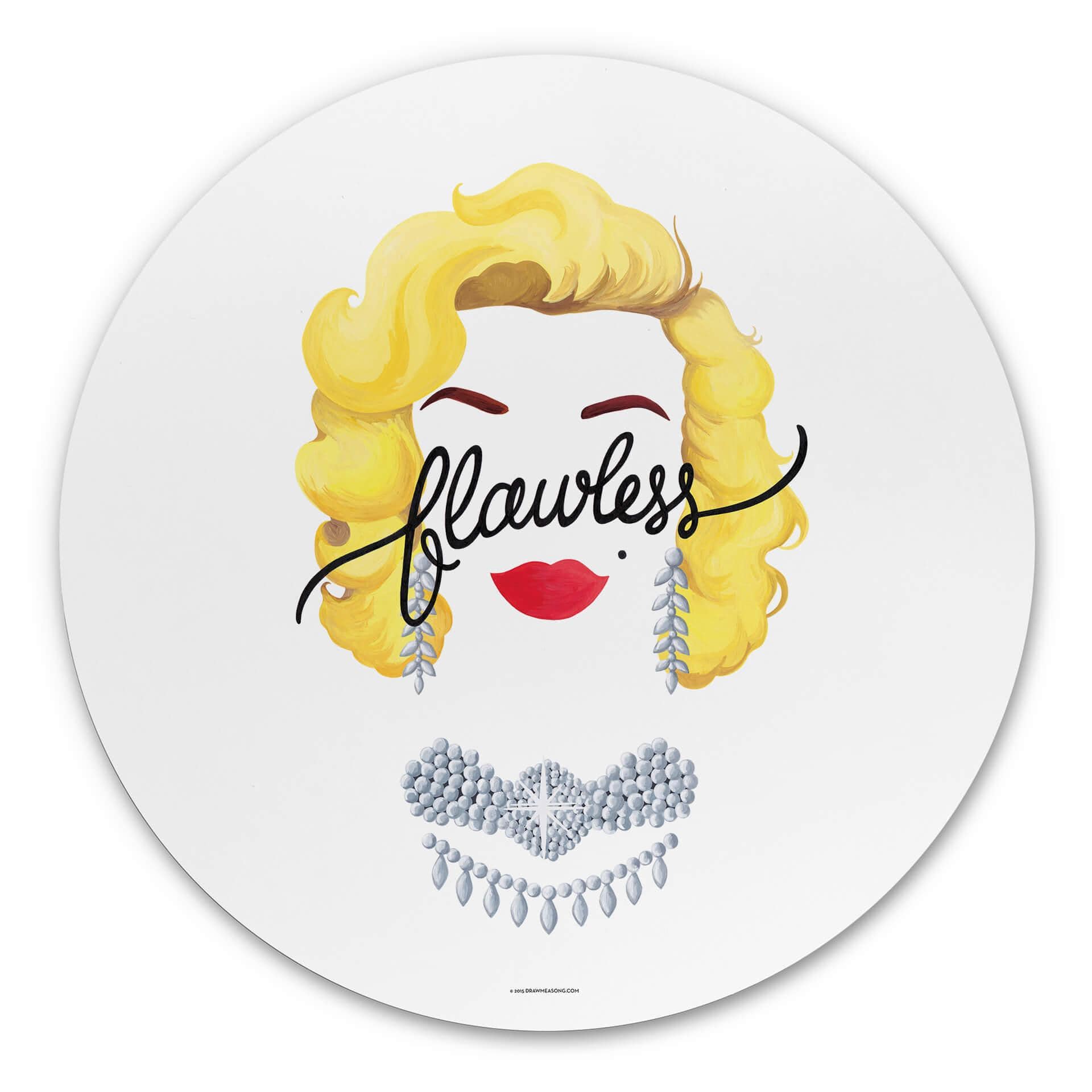 Tableau sur alu-Dibond rond Tohmé - Flawless Marilyn