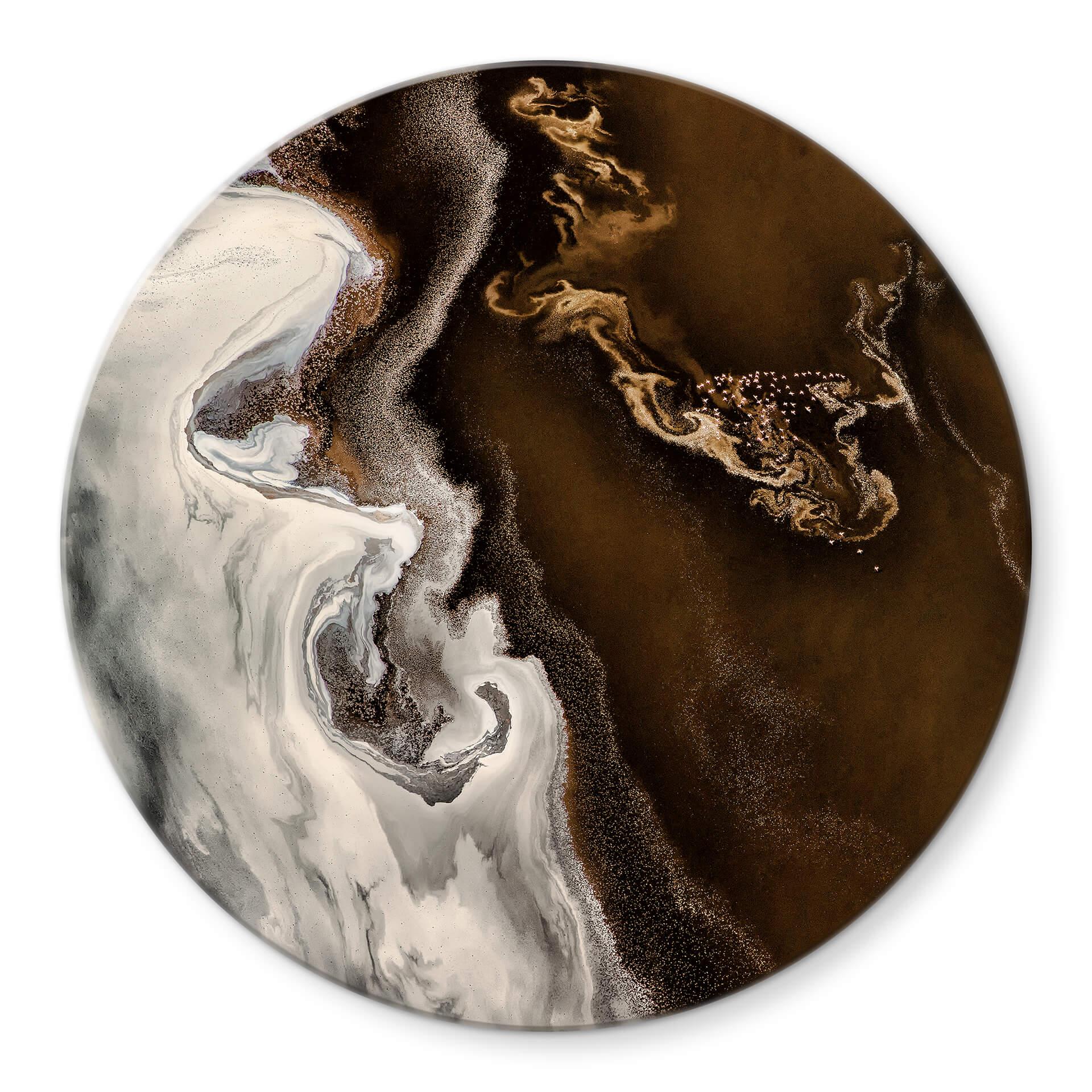 Tableau sur verre Chang - Fusion - Rond