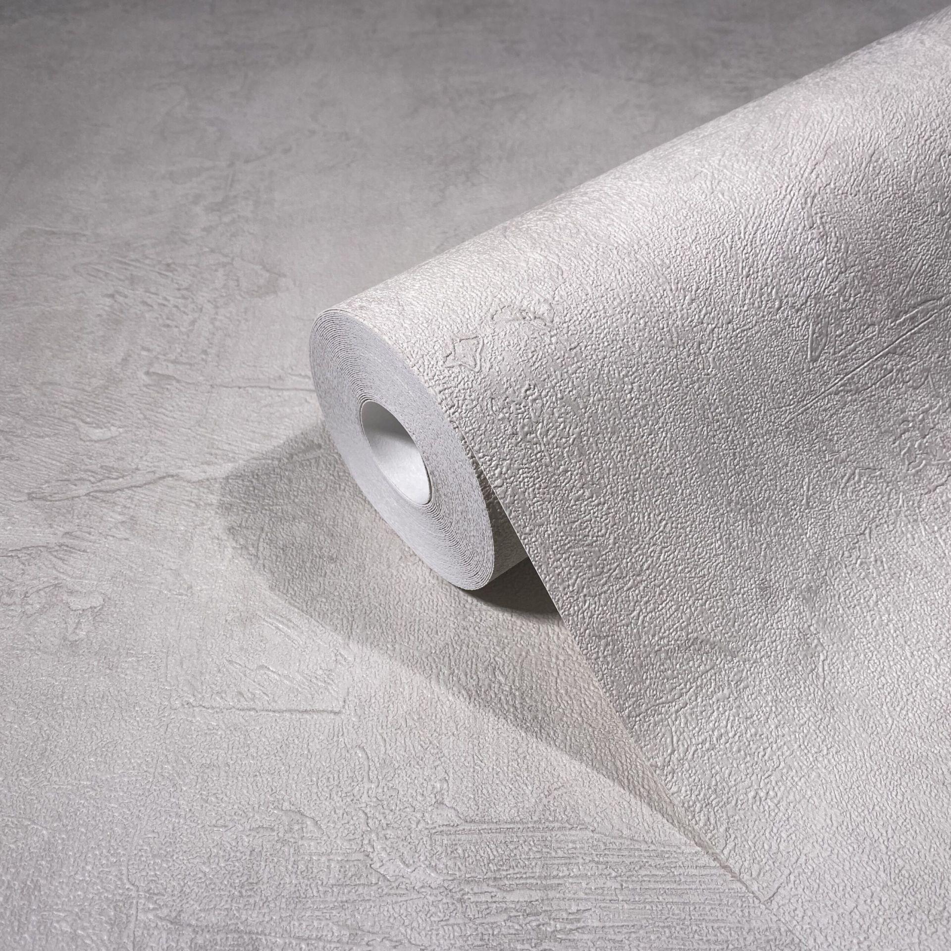 Non-woven tapet i ensfarvet beige tekstureret betonlook 