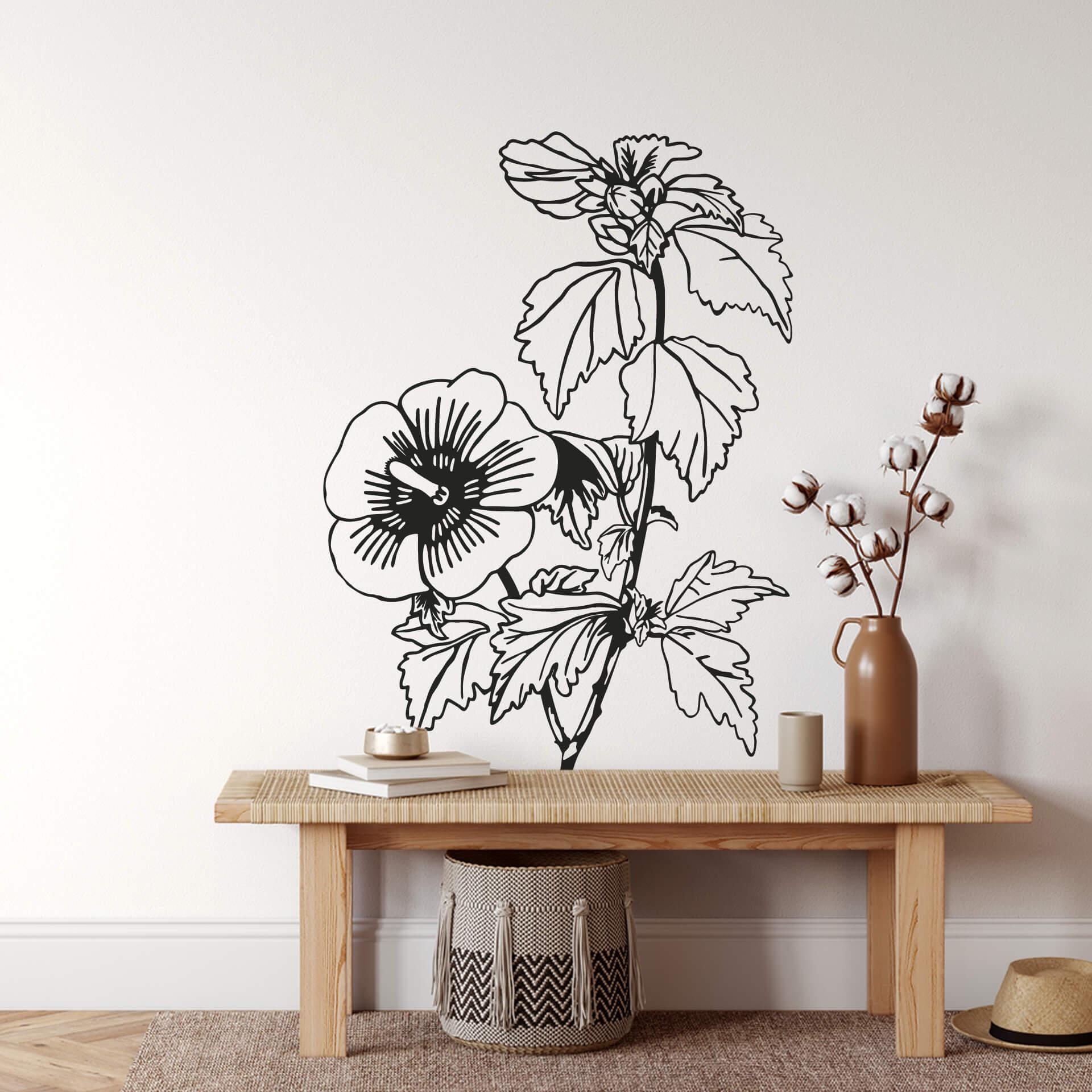 Muursticker Planten Silhouet