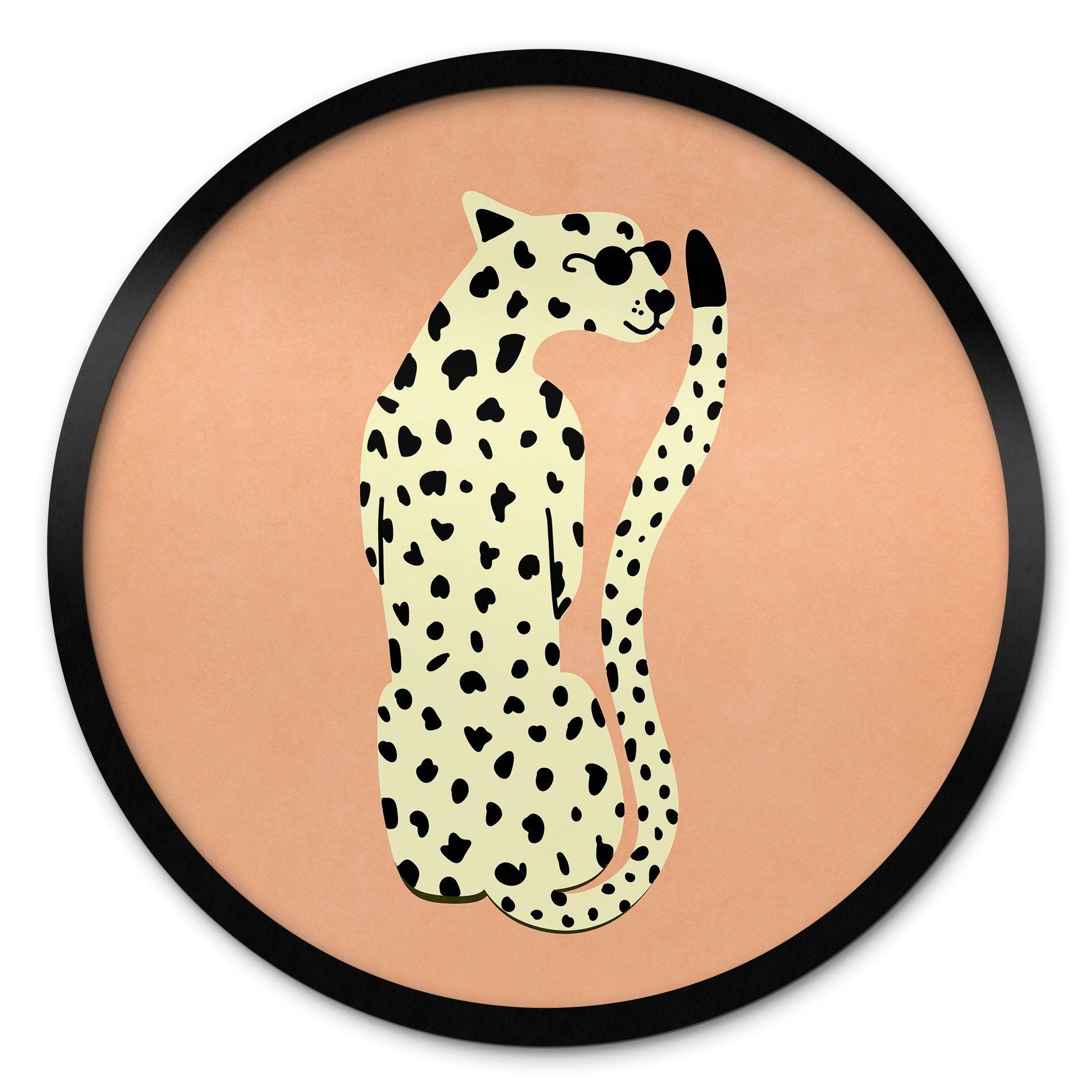 Plakat Elegant gepard med solbriller - Oltmanns - Rund
