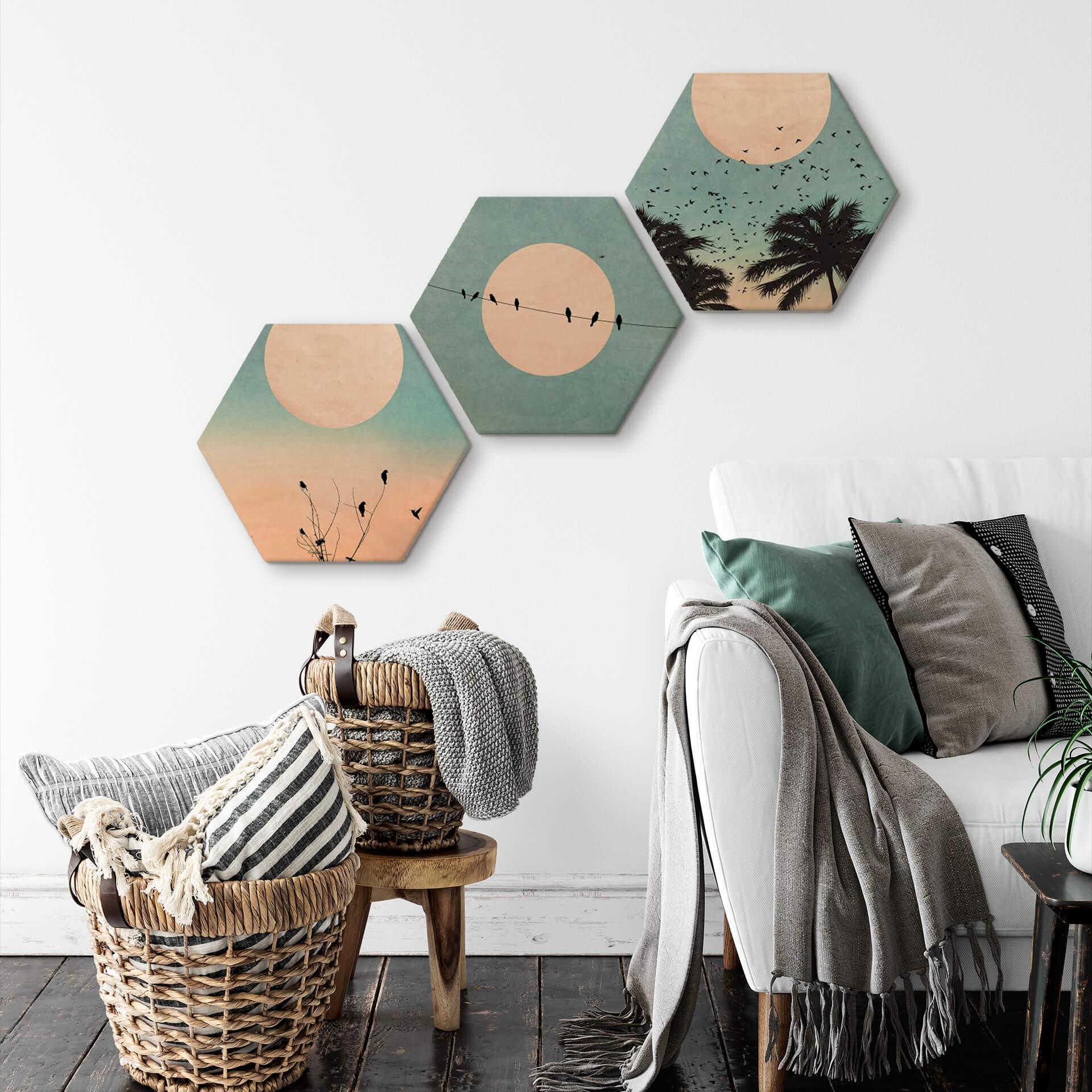 Hexagon Hout - Kubistika - Moon