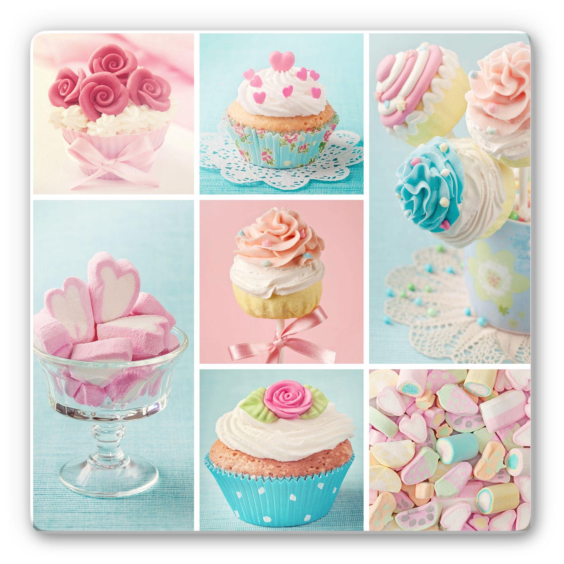 Glasbillede - Cupcake Collage