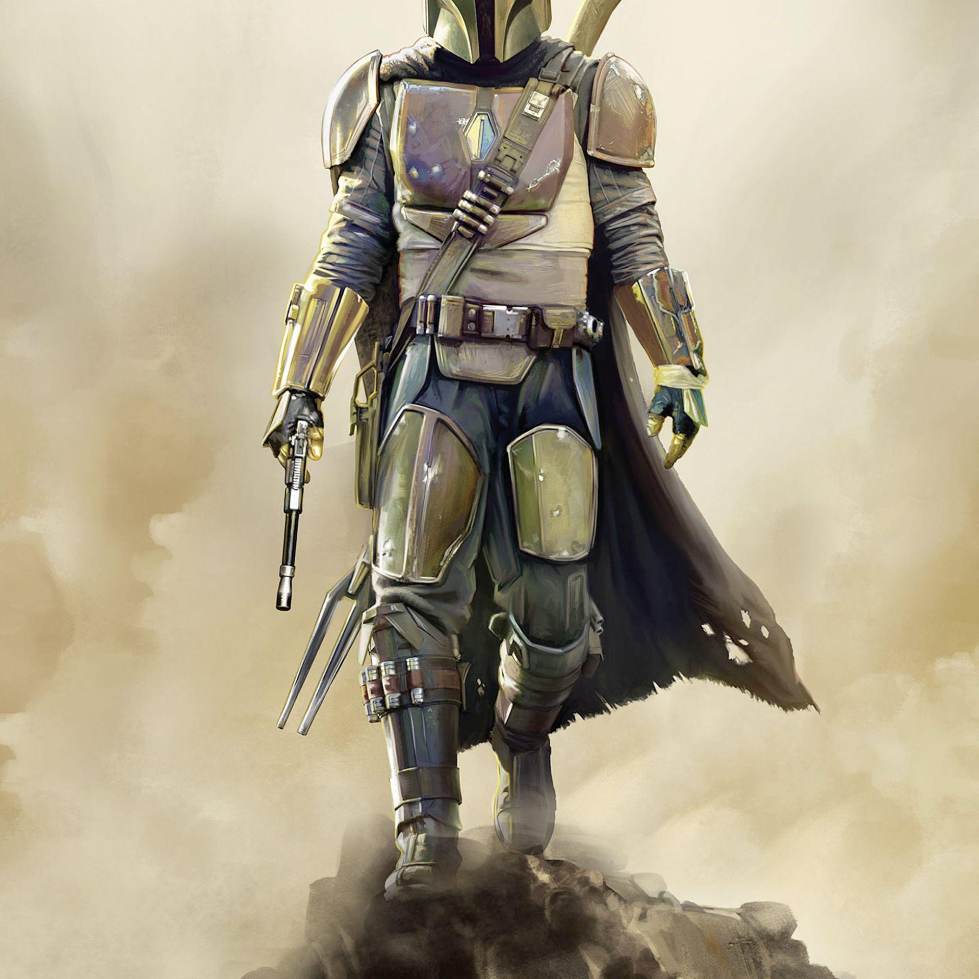 Vlies Fototapete - Star Wars The Mandalorian The Hunter - 200 x 280 cm
