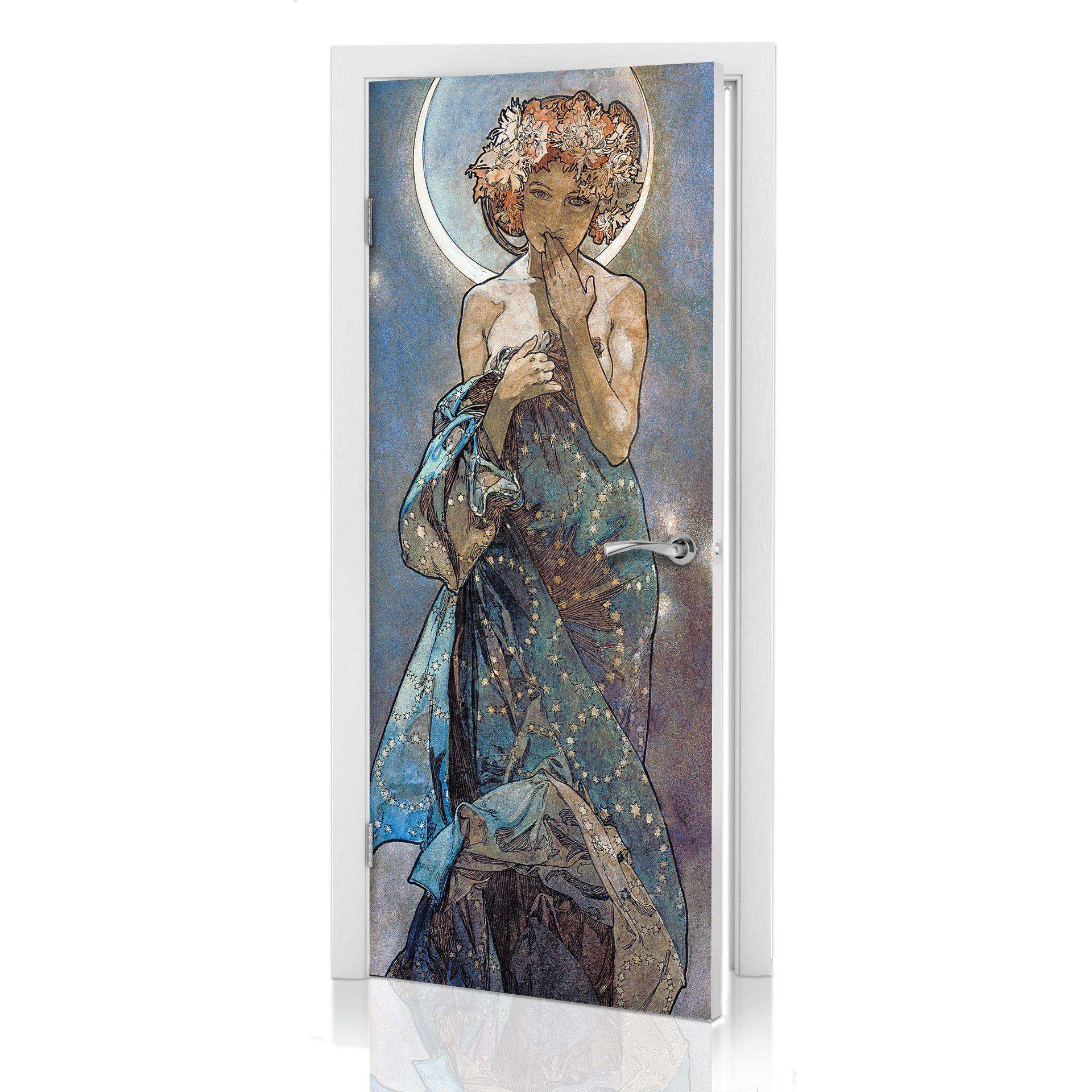 Türdesign Mucha - Sterne: Der Mond 91x200 cm
