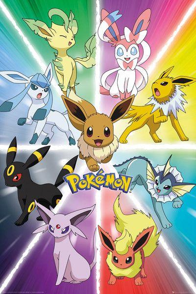 Poster, film poster Pokemon - Eevee Evolution 61x91,5 cm
