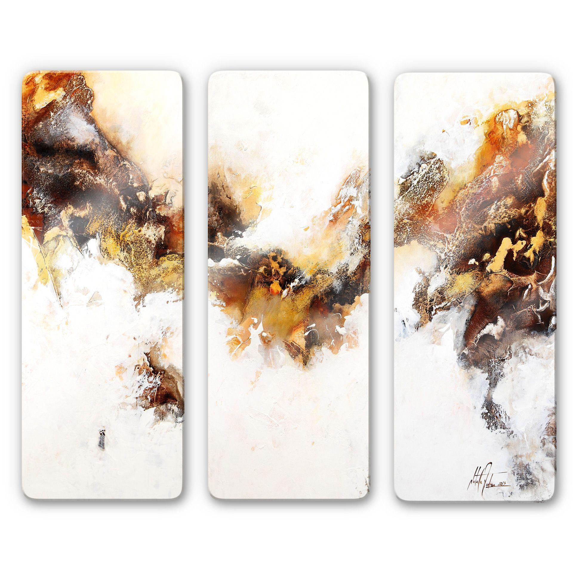Tableau en verre - Fedrau - Or liquide 03(3 parties)