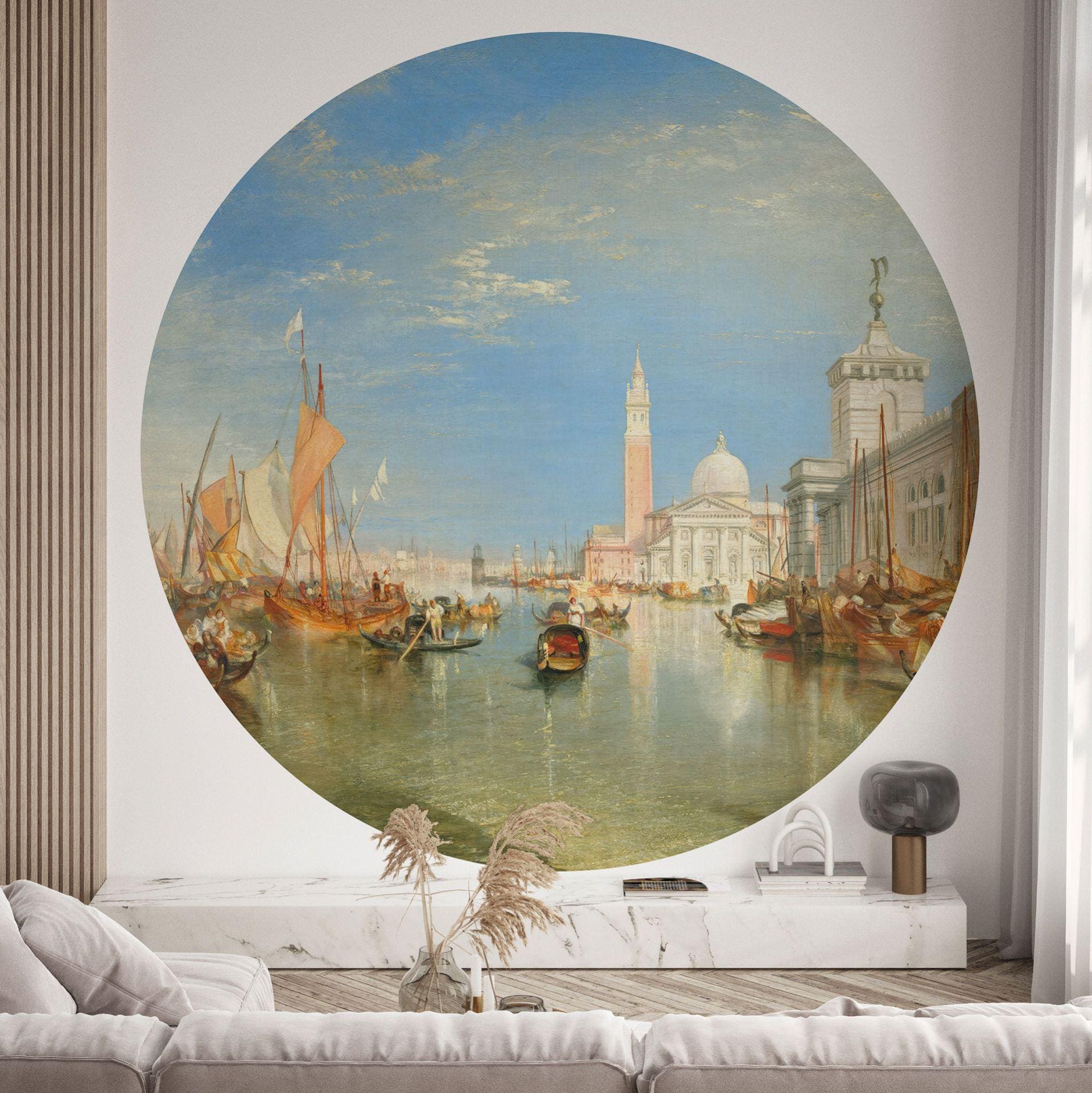 Fototapet Turner - Venedig, Dogana og S. Giorgio Maggiore - Rund - vliesetapet/selvklæbende non-wove