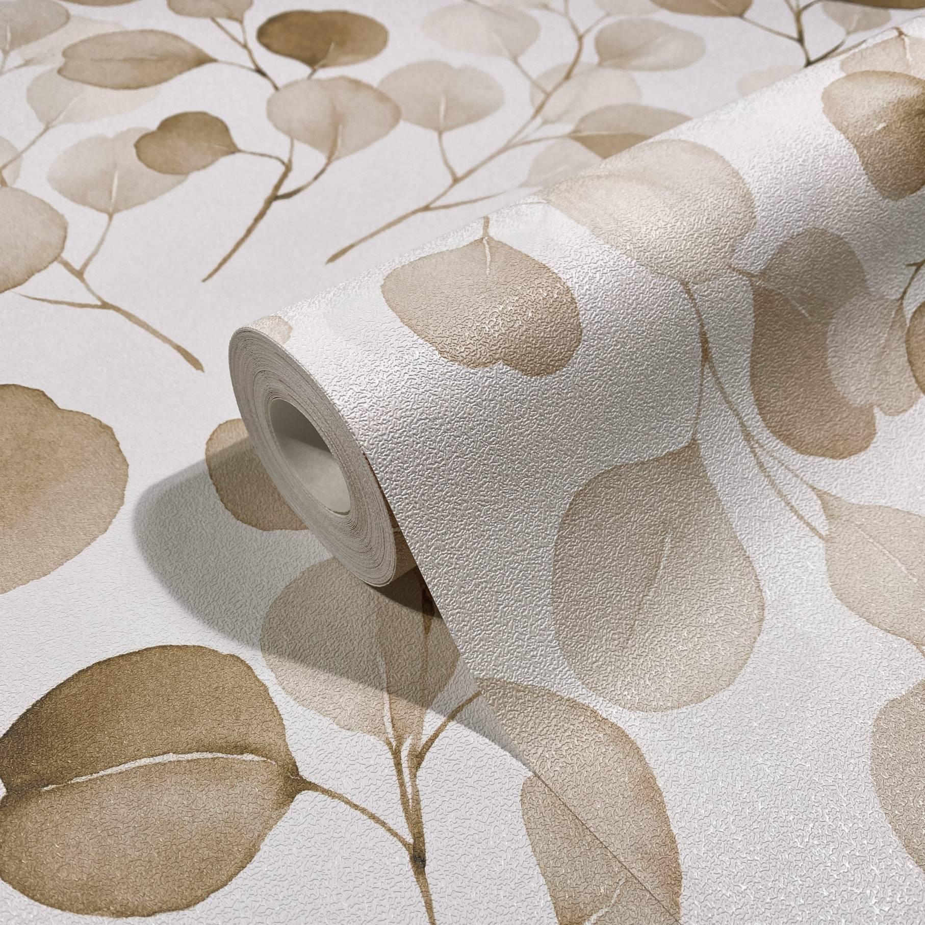 Blomstertapet non-woven Spirit of Jungle hvid, brun