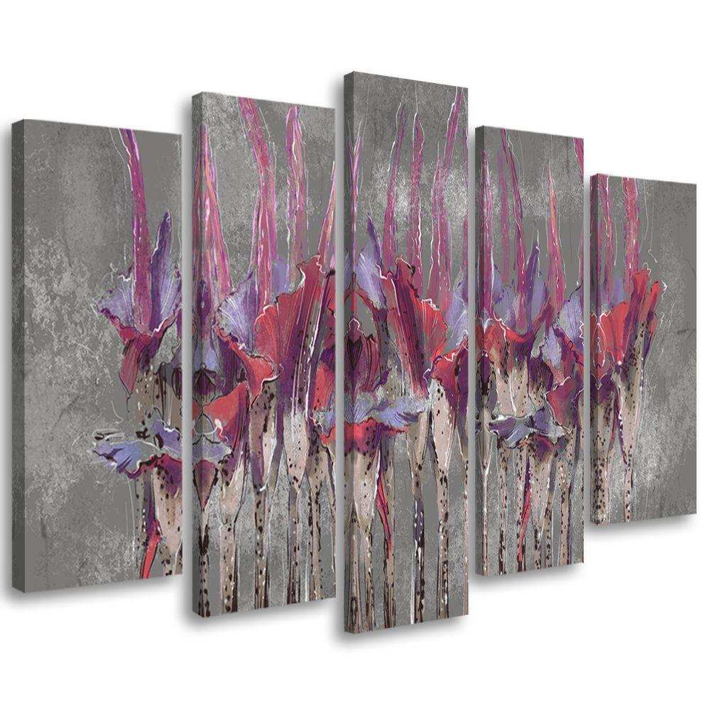 Lærred print 5 dele, planter blomster Simnitło