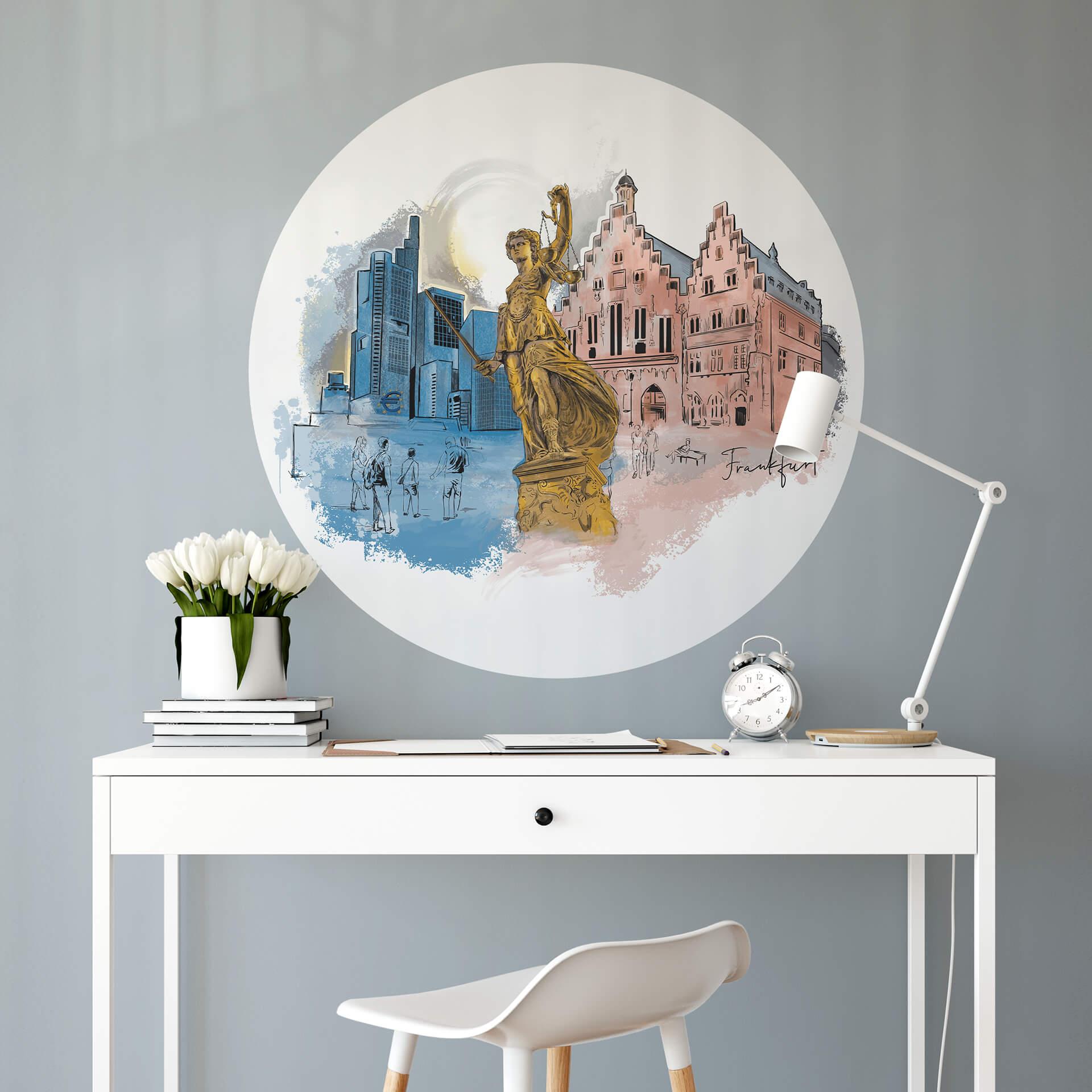 Vinilo decorativo Fráncfort - Redondo - Love your City