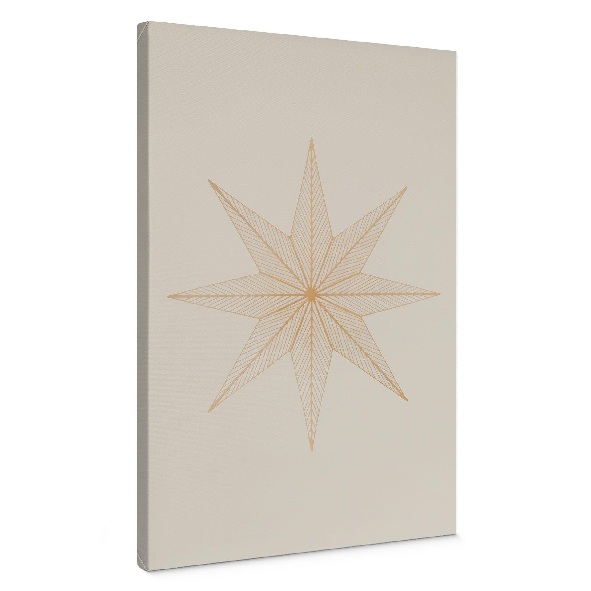 Lienzo Flor de Pascua - Estrella geométrica dorada - Magnusson