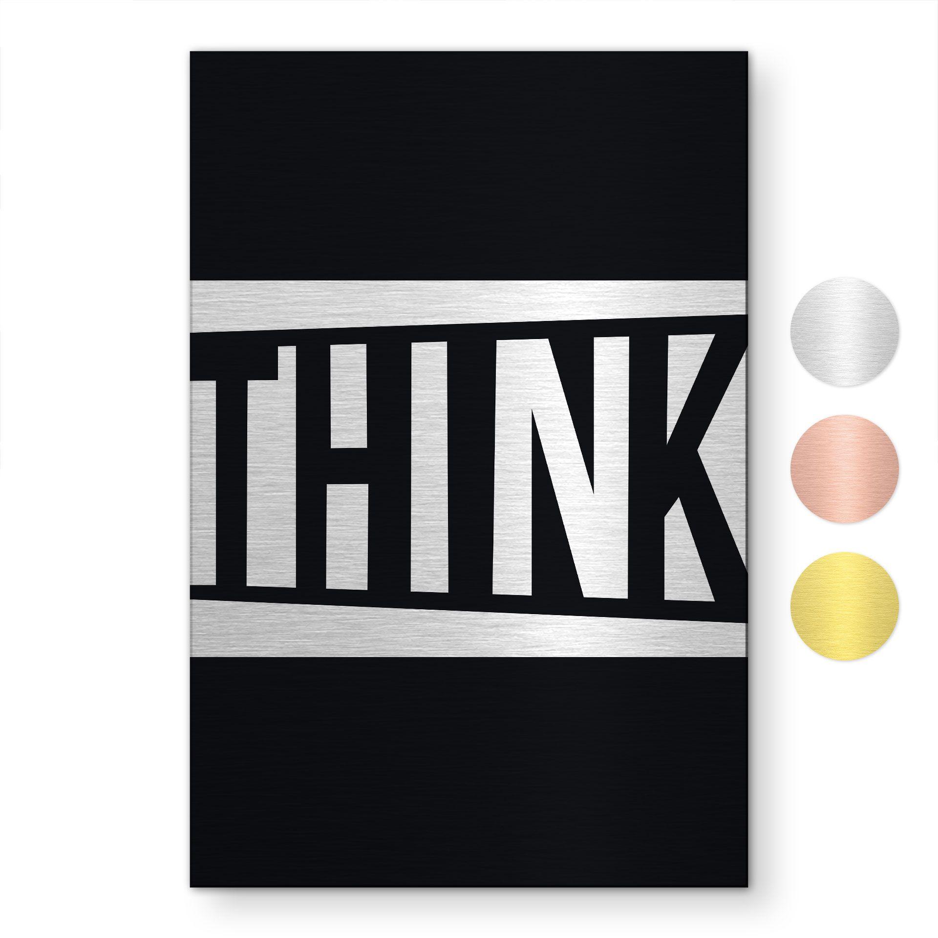 Geborsteld Alu-Dibond met goud-, zilver- & kopereffect - Modern Think statement
