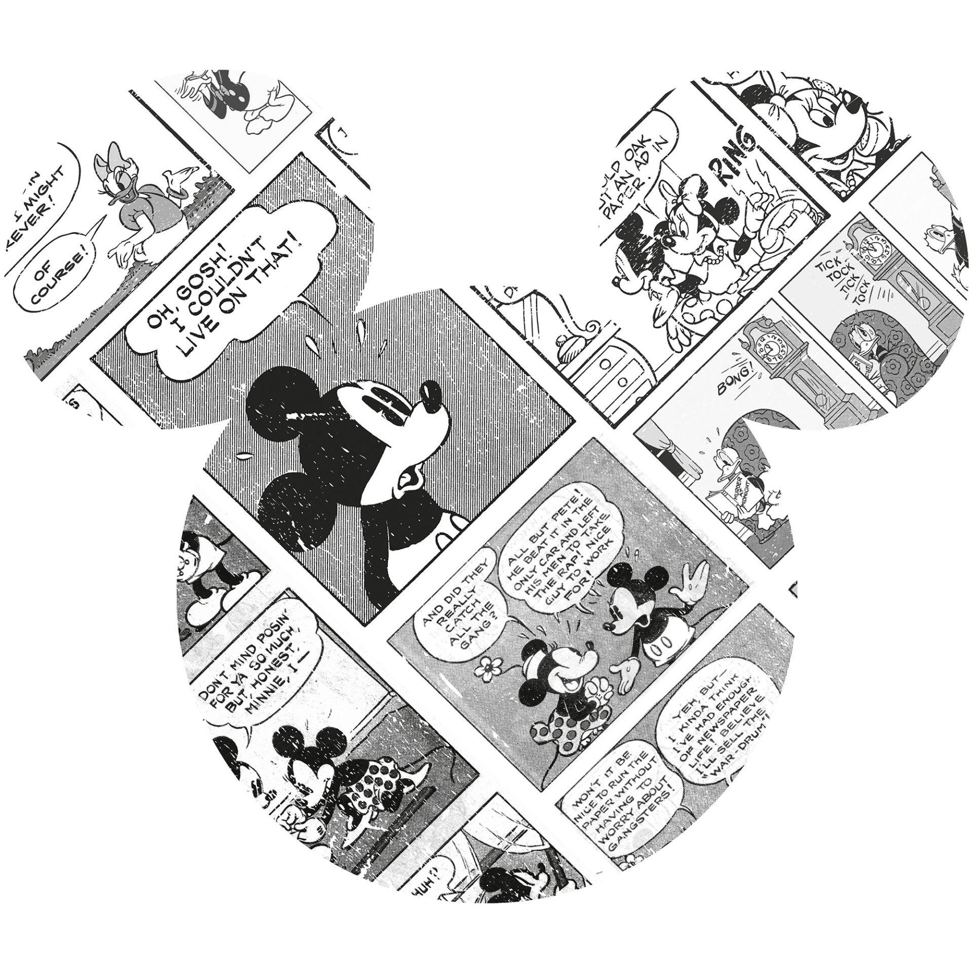 Selvklæbende vlies tapet - Mickey Head Comic Cartoon - 125 x 125 cm