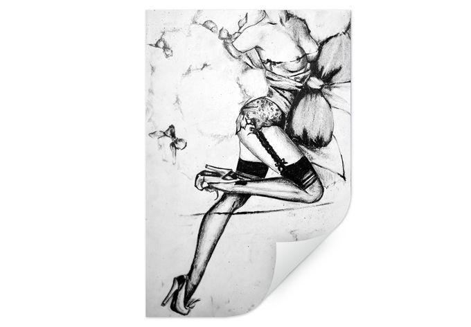 Muurprints - Verleidelijke Pin-up